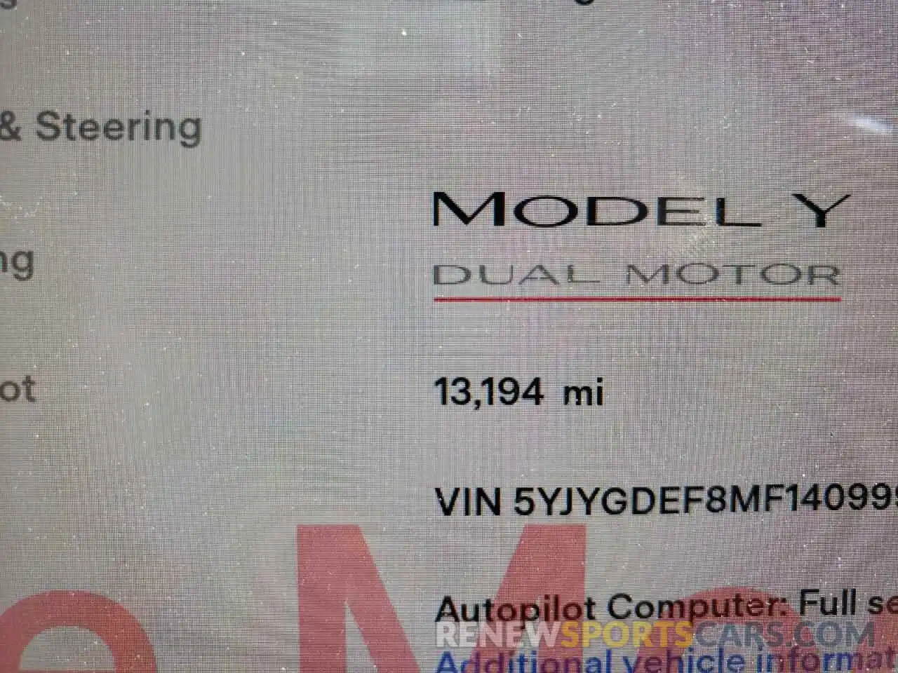 8 Photograph of a damaged car 5YJYGDEF8MF140999 TESLA MODEL Y 2021