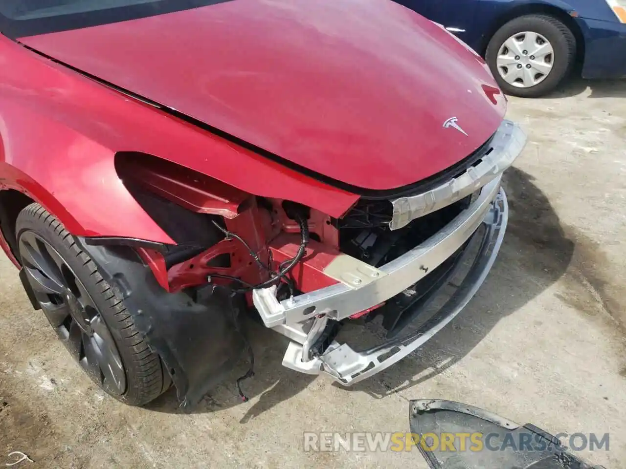 9 Photograph of a damaged car 5YJYGDEF8MF140999 TESLA MODEL Y 2021