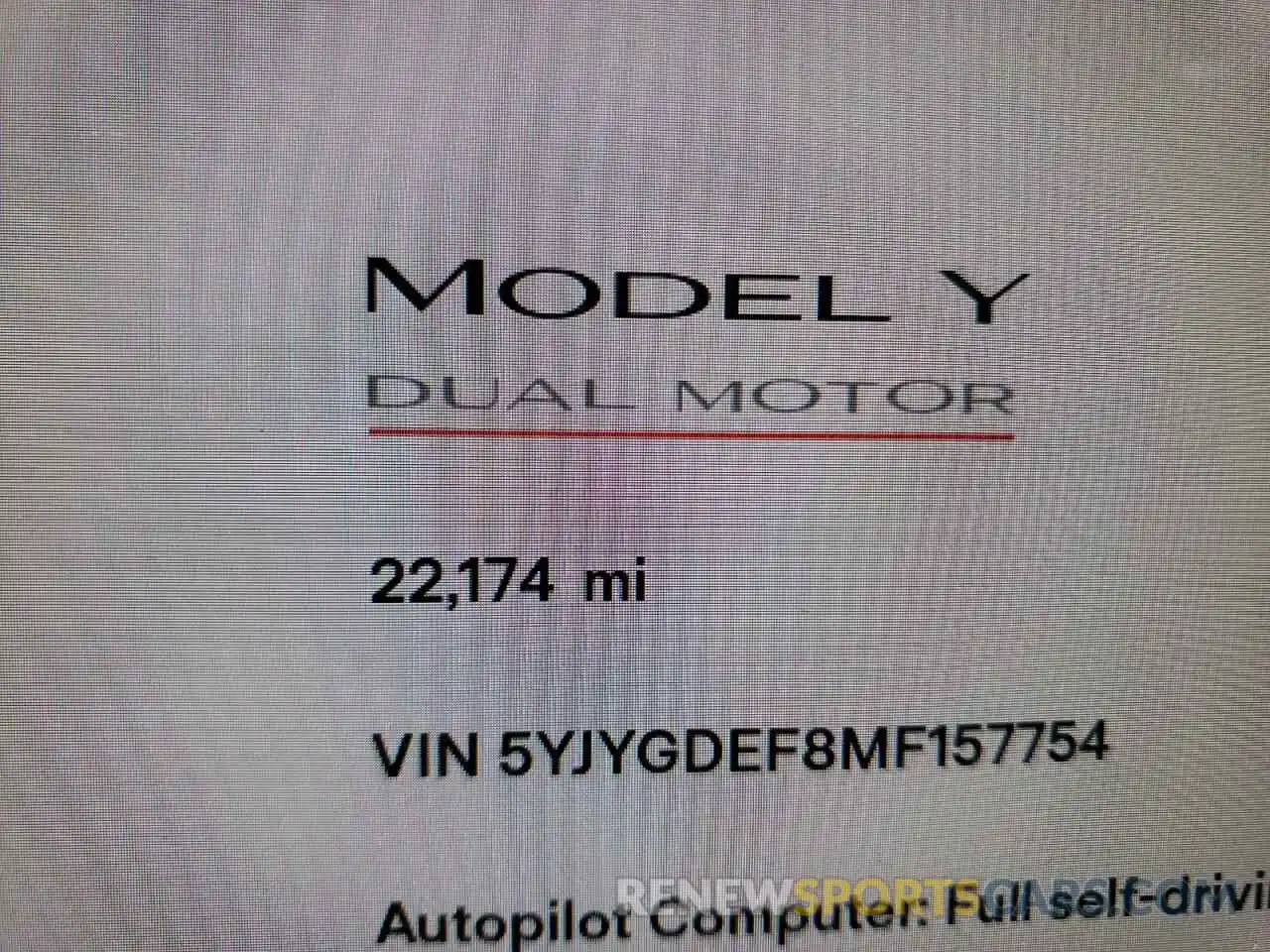 8 Photograph of a damaged car 5YJYGDEF8MF157754 TESLA MODEL Y 2021