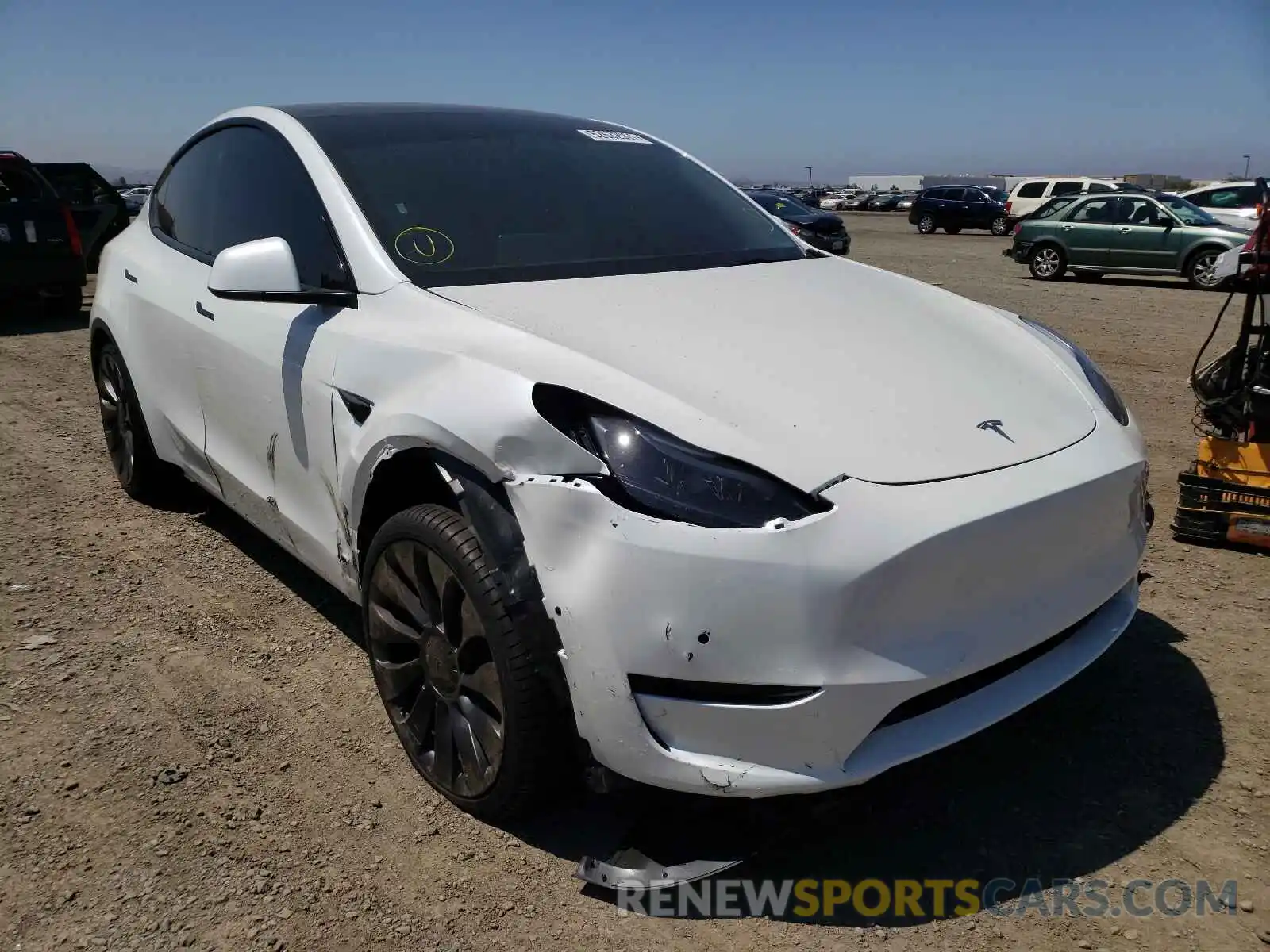 1 Photograph of a damaged car 5YJYGDEF8MF194836 TESLA MODEL Y 2021