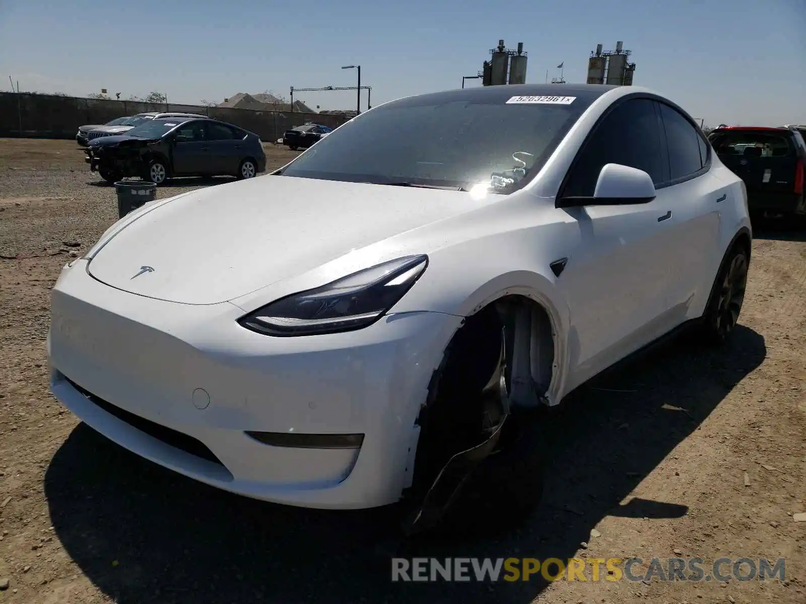 2 Photograph of a damaged car 5YJYGDEF8MF194836 TESLA MODEL Y 2021