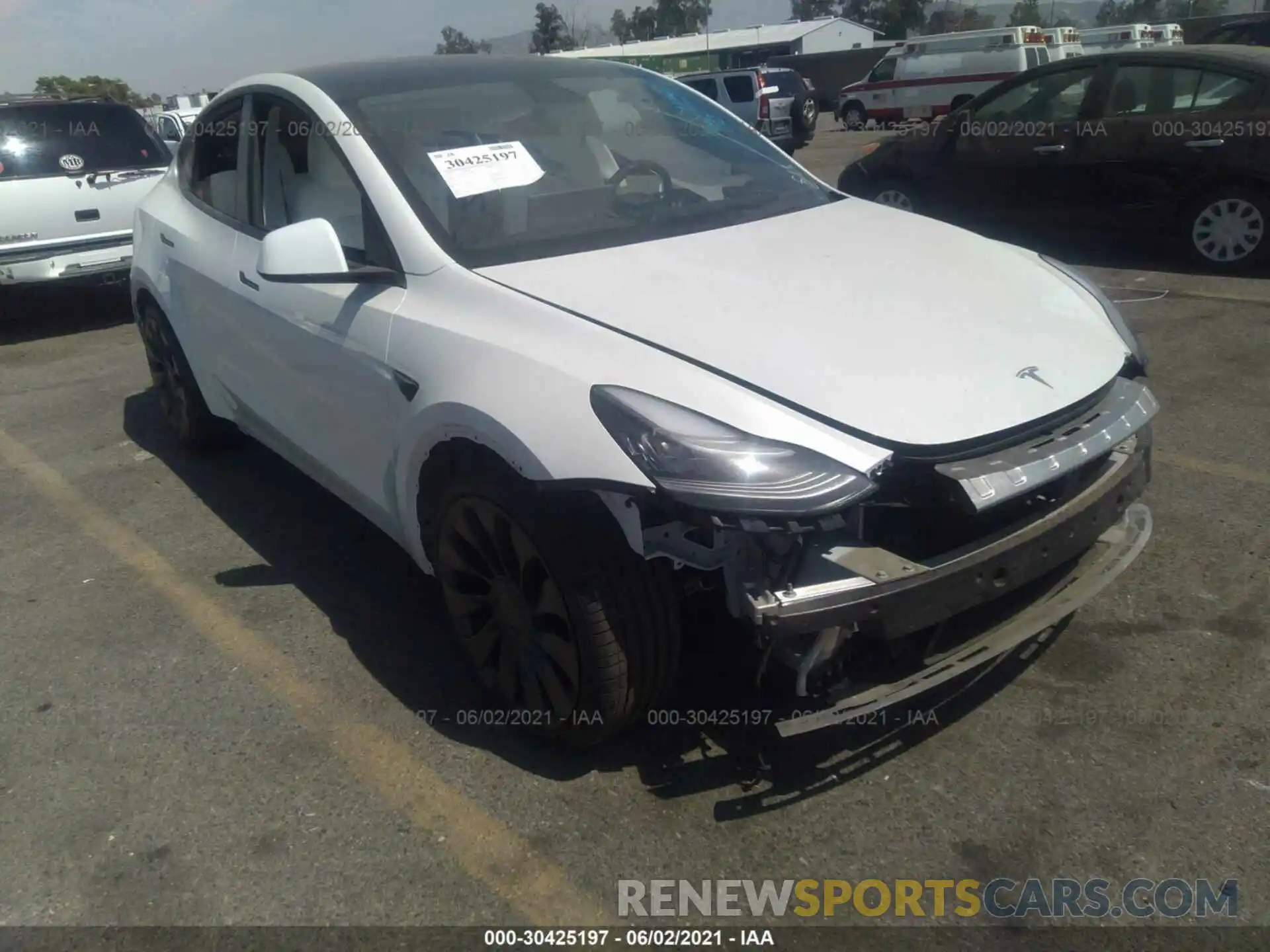 1 Photograph of a damaged car 5YJYGDEF9MF079100 TESLA MODEL Y 2021