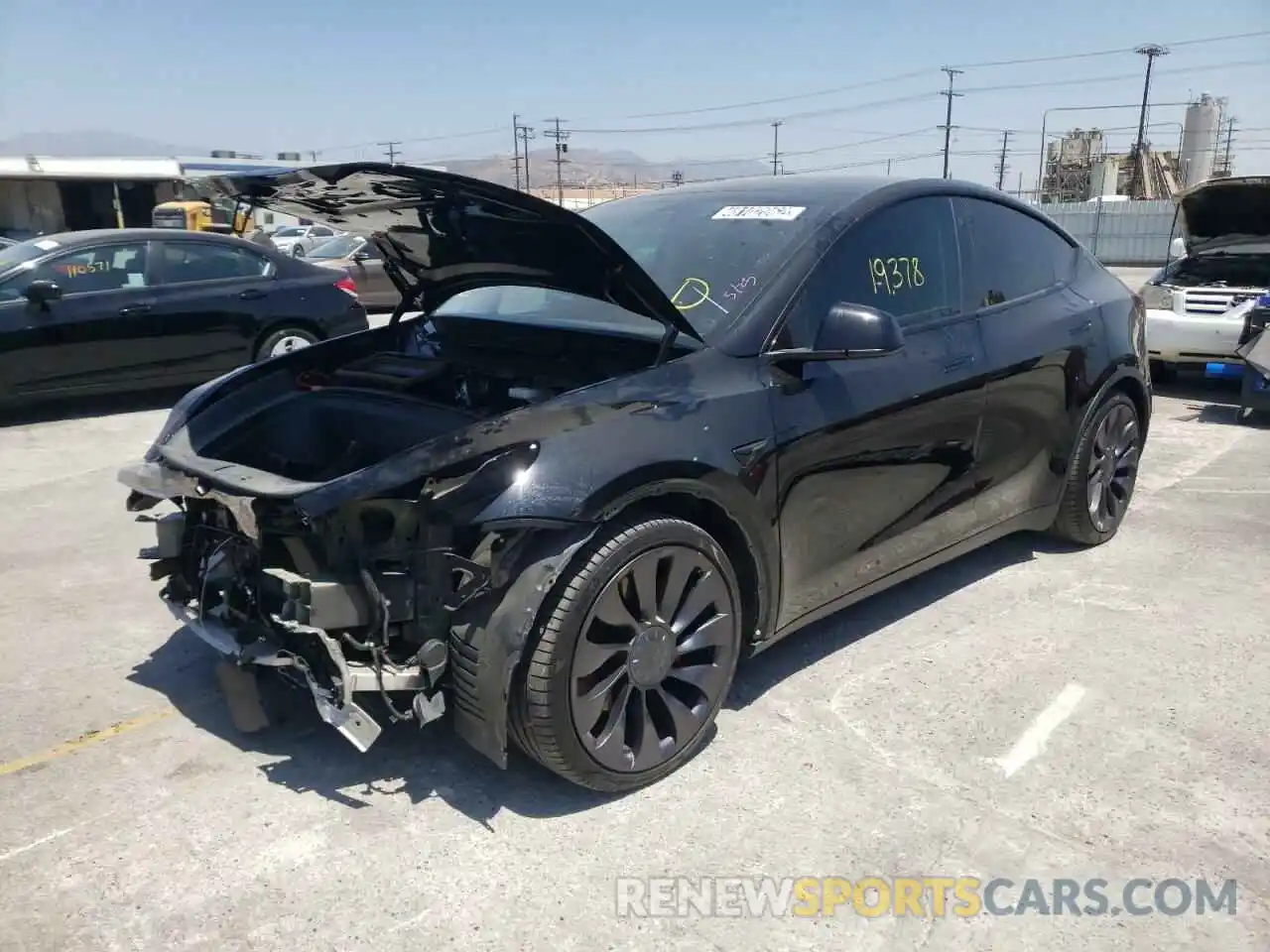 2 Photograph of a damaged car 5YJYGDEF9MF093370 TESLA MODEL Y 2021