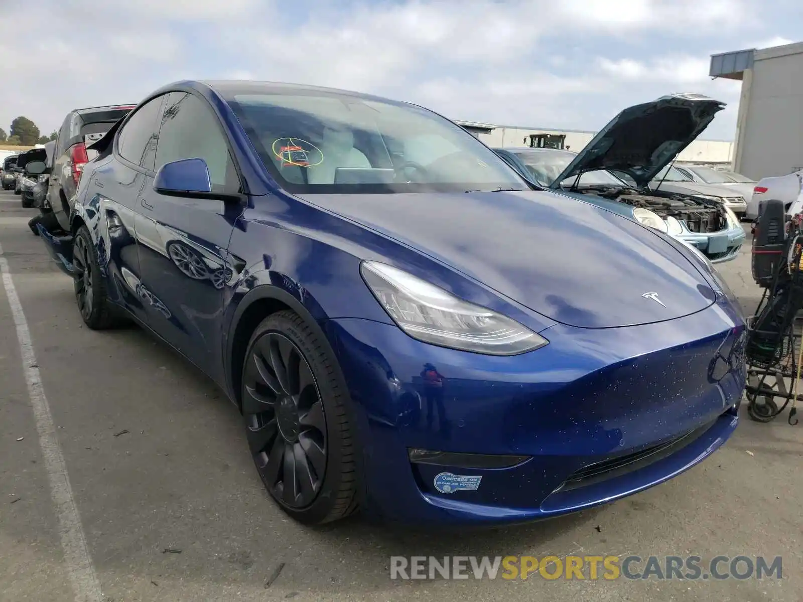 1 Photograph of a damaged car 5YJYGDEF9MF094079 TESLA MODEL Y 2021