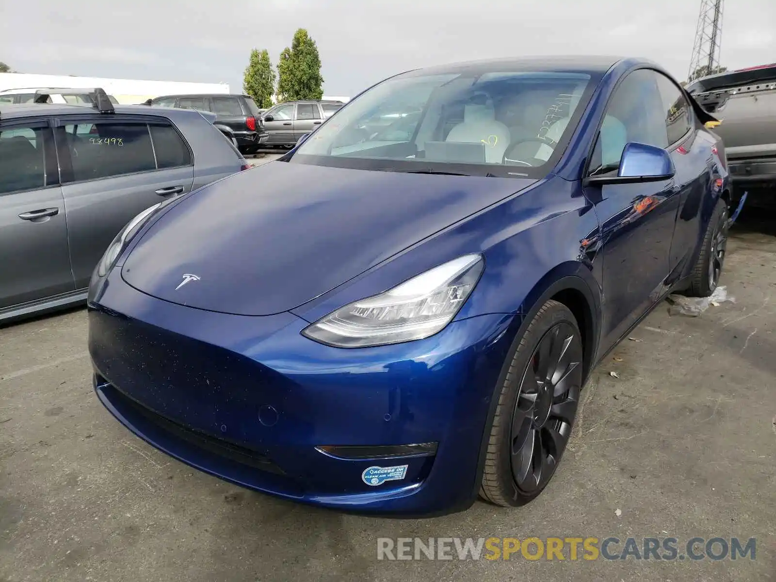 2 Photograph of a damaged car 5YJYGDEF9MF094079 TESLA MODEL Y 2021