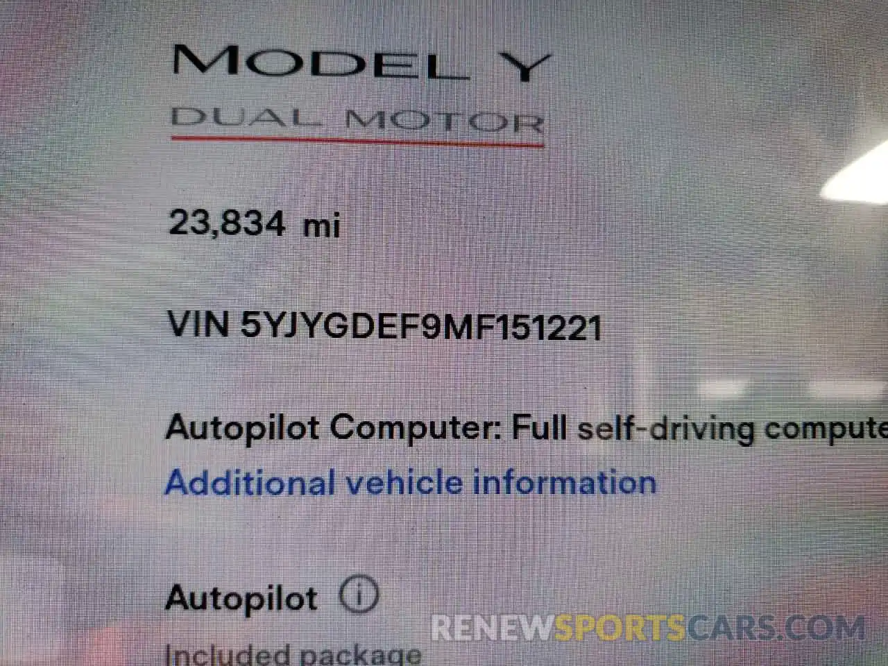 8 Фотография поврежденного автомобиля 5YJYGDEF9MF151221 TESLA MODEL Y 2021