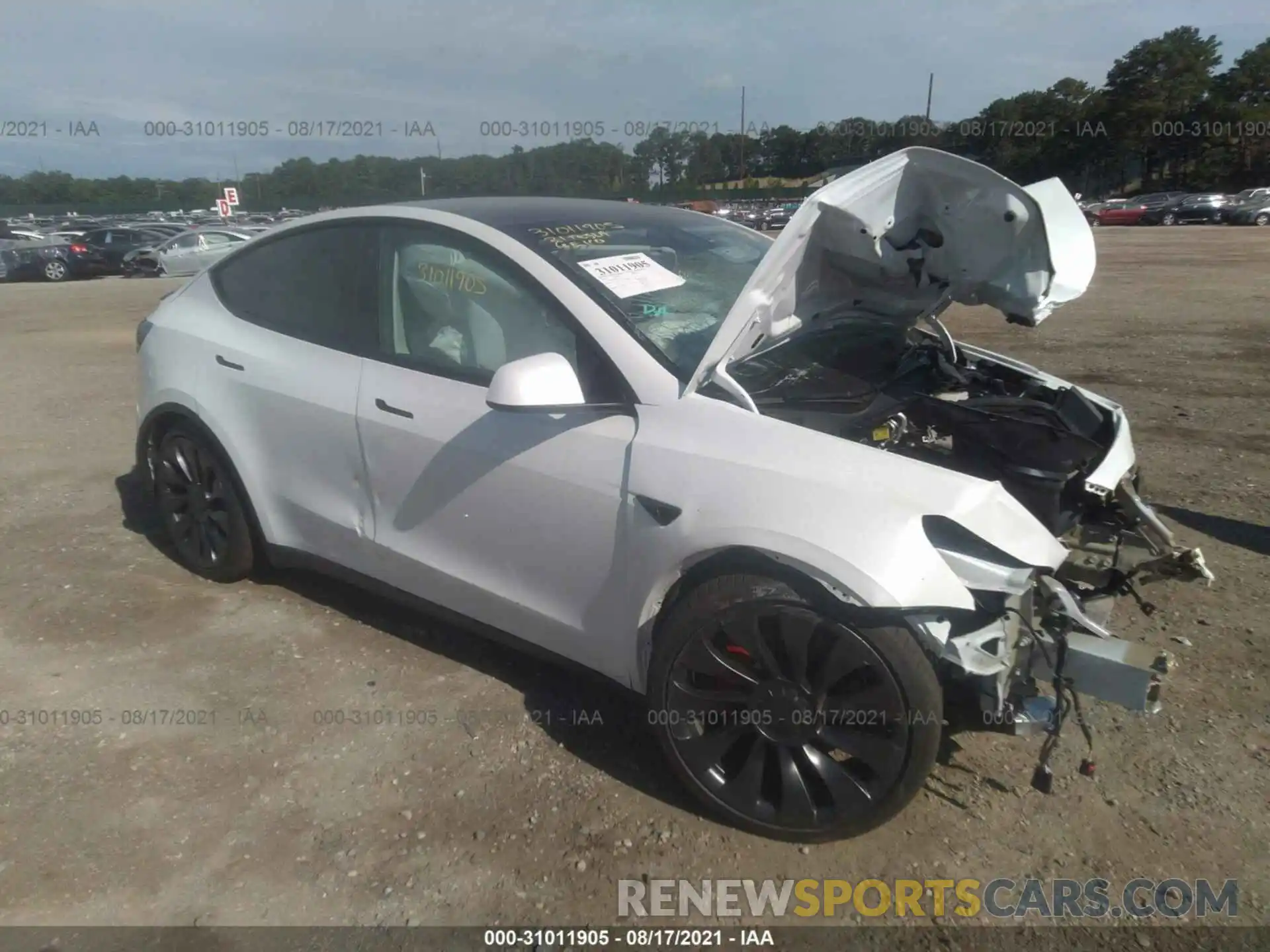 1 Photograph of a damaged car 5YJYGDEF9MF182761 TESLA MODEL Y 2021