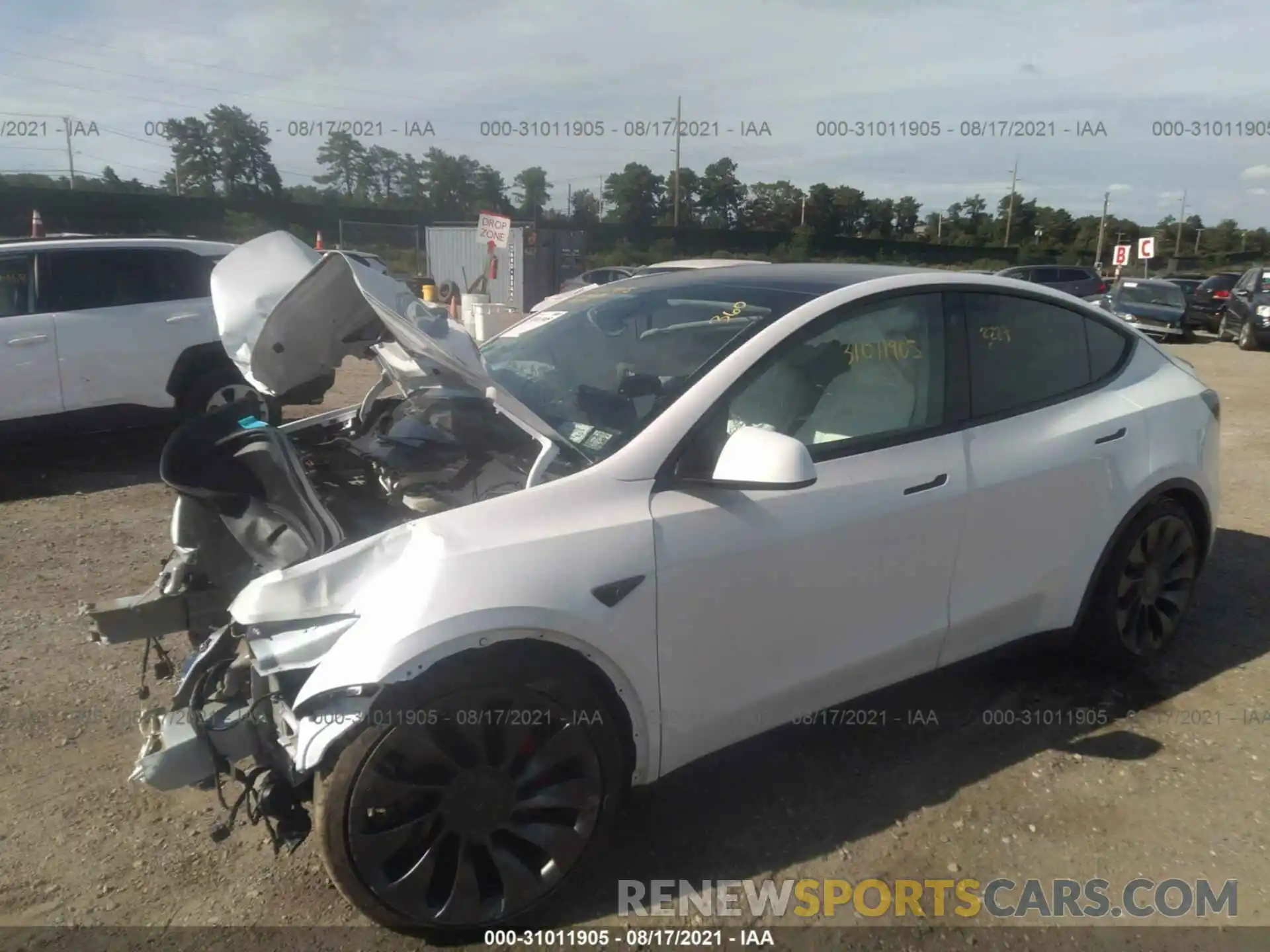 2 Photograph of a damaged car 5YJYGDEF9MF182761 TESLA MODEL Y 2021