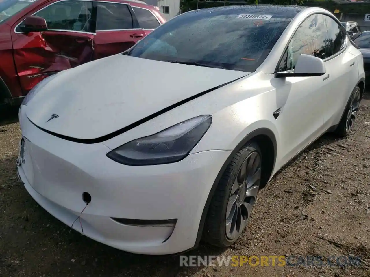 2 Photograph of a damaged car 5YJYGDEF9MF197065 TESLA MODEL Y 2021