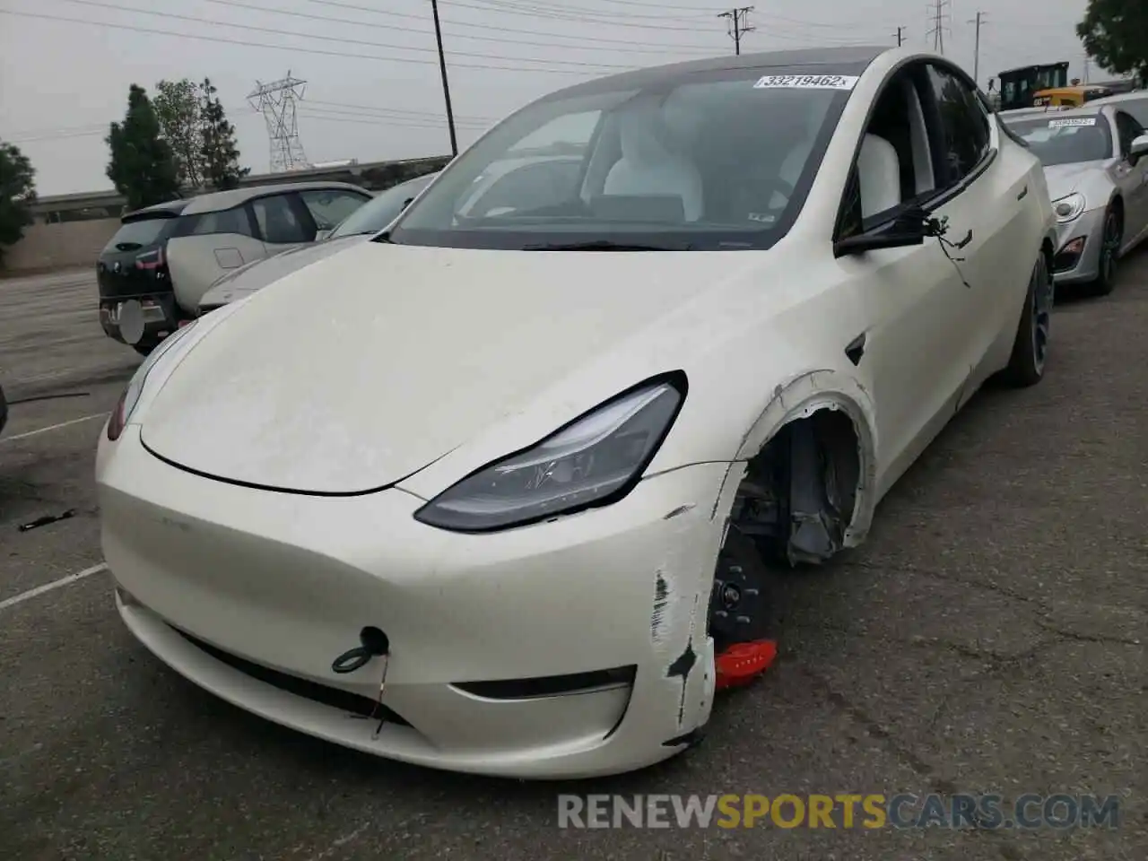 2 Photograph of a damaged car 5YJYGDEF9MF267342 TESLA MODEL Y 2021