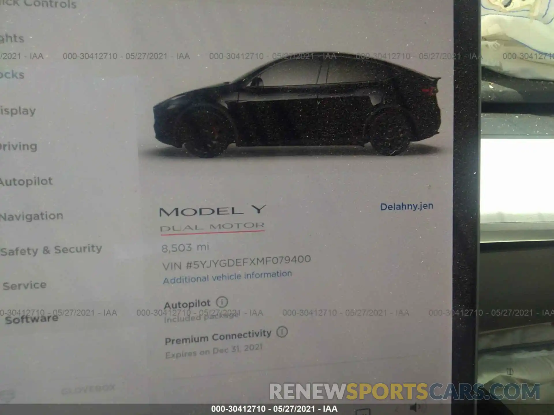 10 Фотография поврежденного автомобиля 5YJYGDEFXMF079400 TESLA MODEL Y 2021