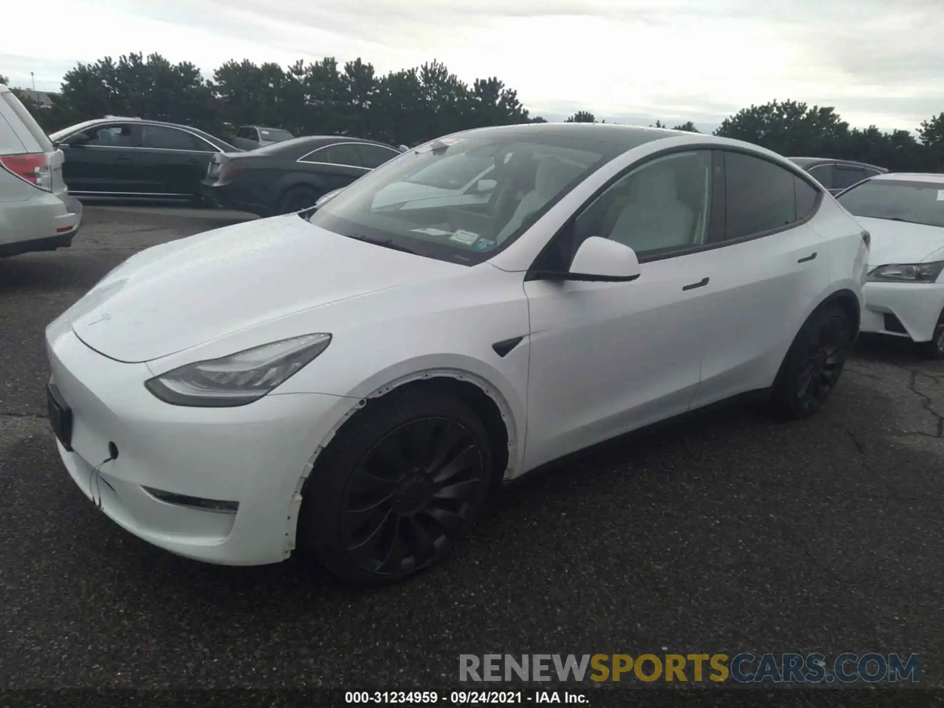 2 Photograph of a damaged car 5YJYGDEFXMF090087 TESLA MODEL Y 2021