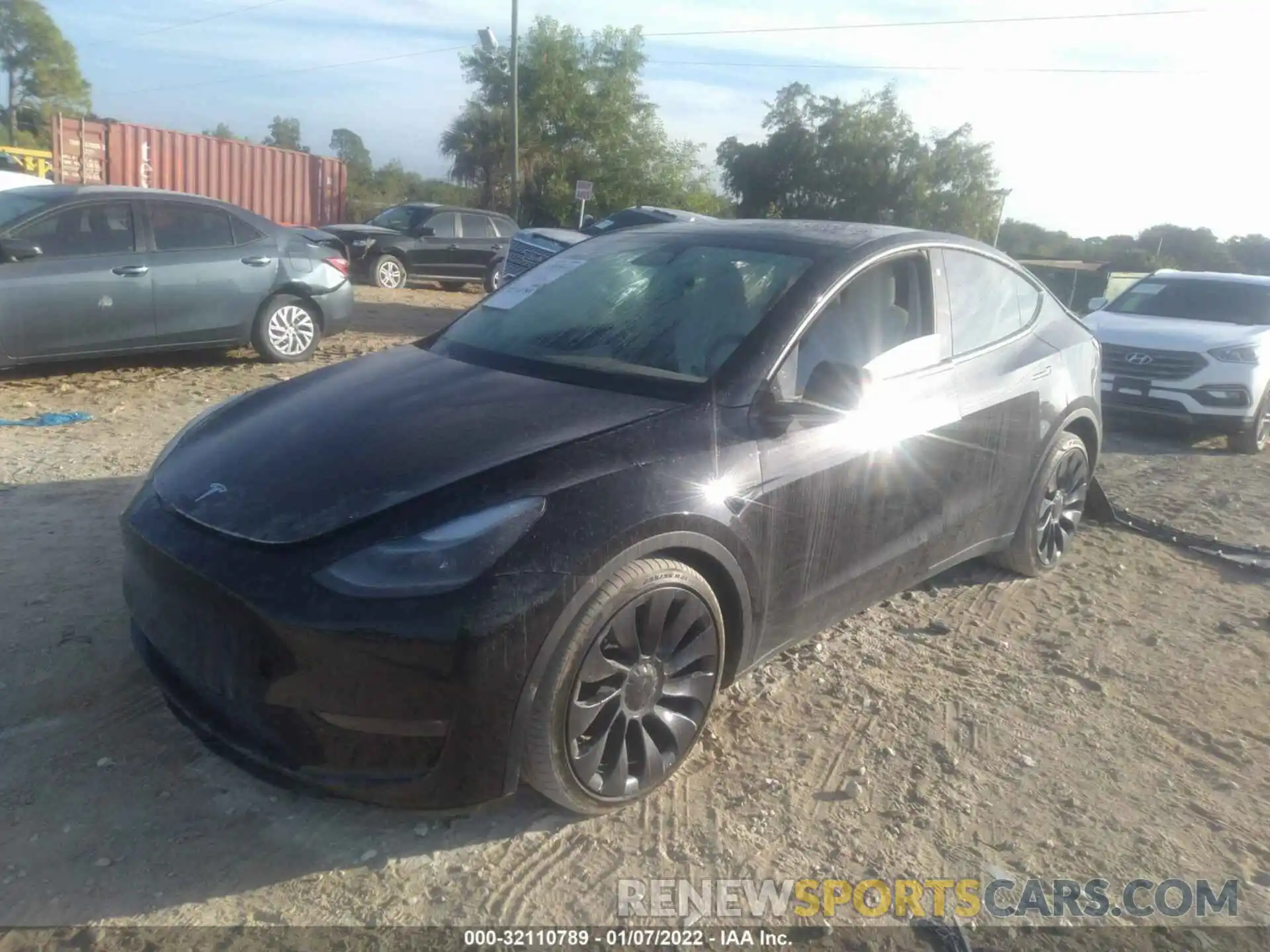 2 Photograph of a damaged car 5YJYGDEFXMF239792 TESLA MODEL Y 2021