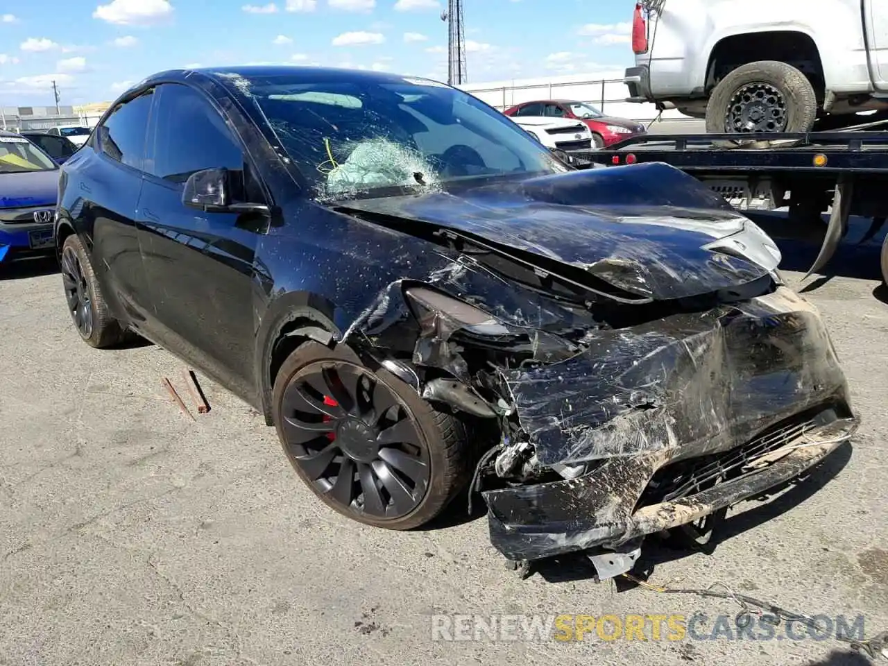 1 Photograph of a damaged car 5YJYGDEFXMF247813 TESLA MODEL Y 2021