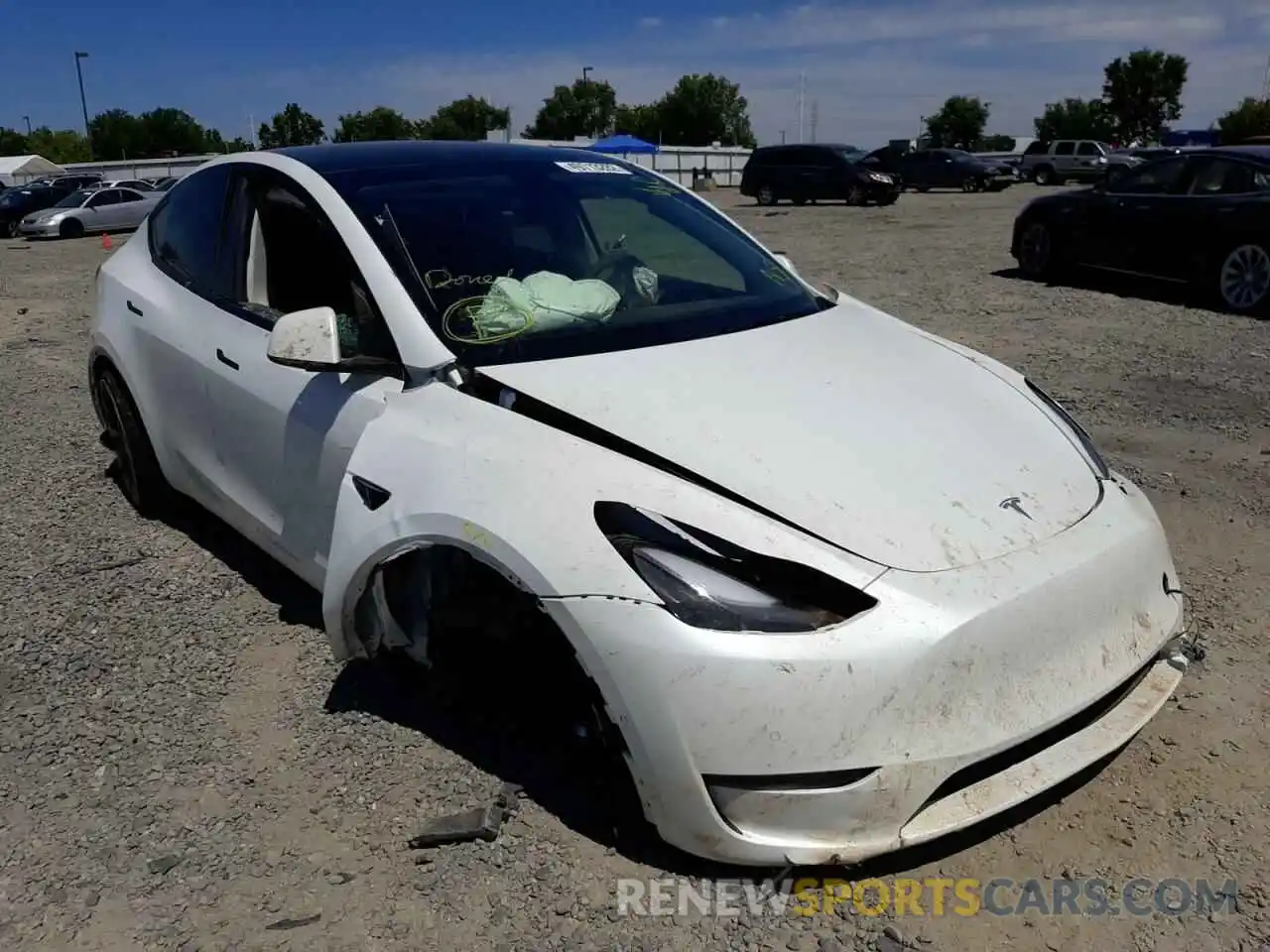 1 Photograph of a damaged car 5YJYGDEFXMF258309 TESLA MODEL Y 2021