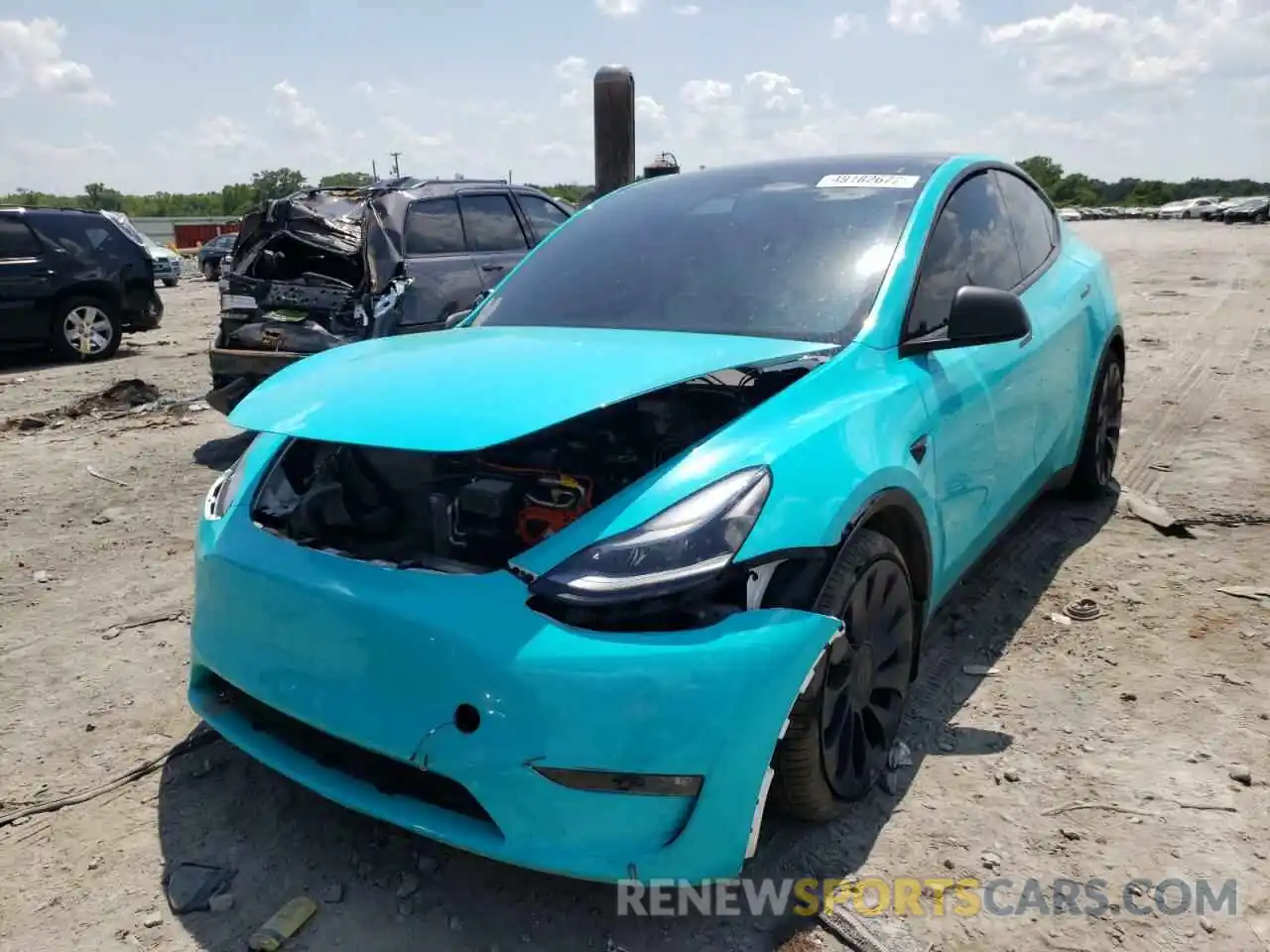 2 Фотография поврежденного автомобиля 5YJYGDEFXMF261663 TESLA MODEL Y 2021