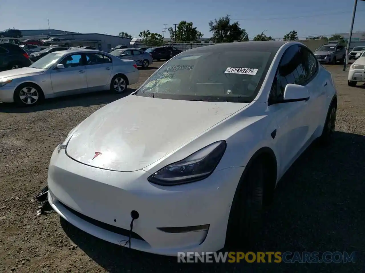 2 Photograph of a damaged car 5YJYGDEFXMF277863 TESLA MODEL Y 2021