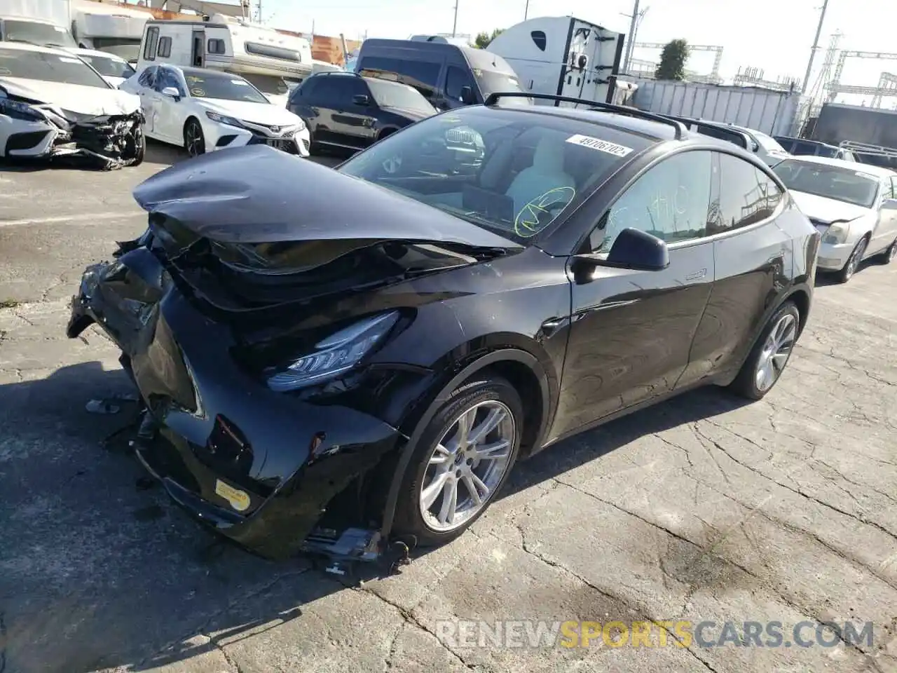 2 Photograph of a damaged car 7SAYGAEE0NF312906 TESLA MODEL Y 2022