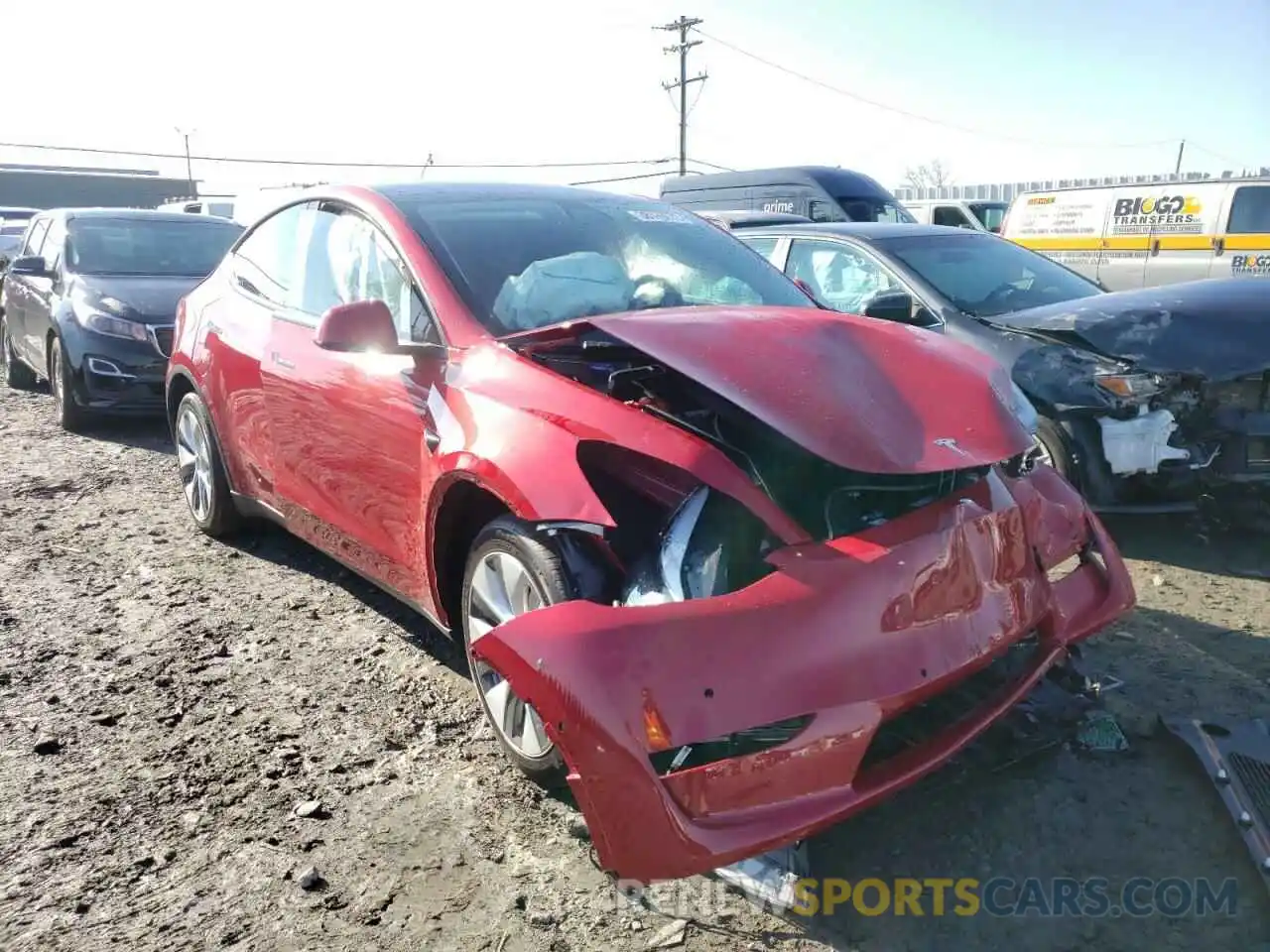 1 Photograph of a damaged car 7SAYGAEE0NF379361 TESLA MODEL Y 2022