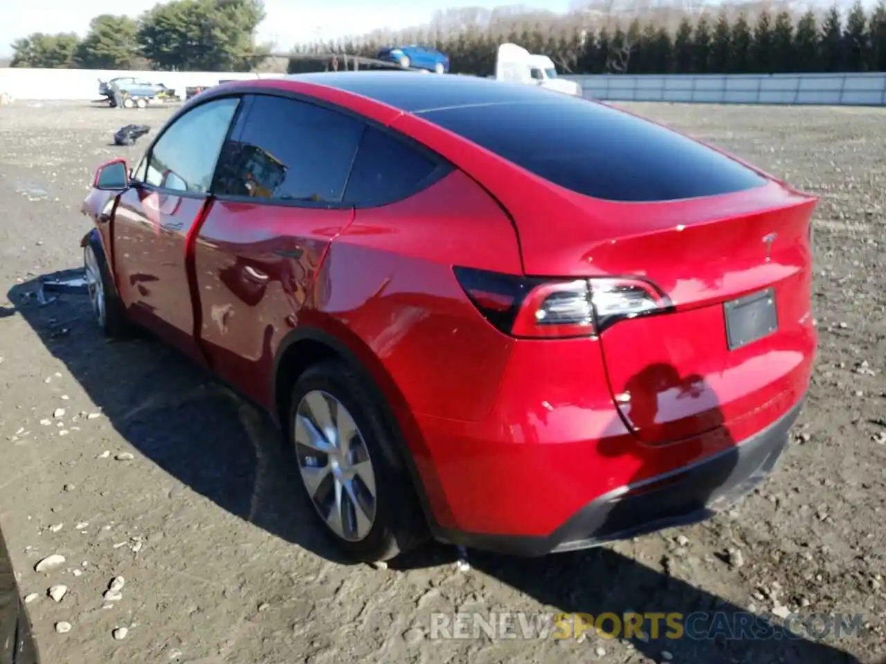 3 Photograph of a damaged car 7SAYGAEE0NF379361 TESLA MODEL Y 2022