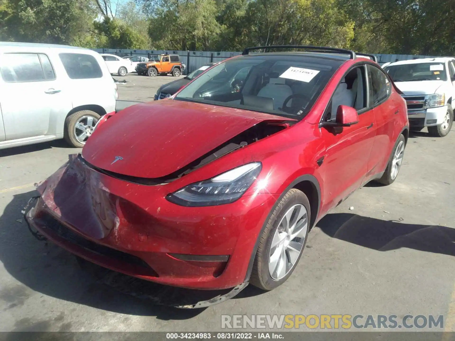 2 Фотография поврежденного автомобиля 7SAYGAEE1NF340004 TESLA MODEL Y 2022