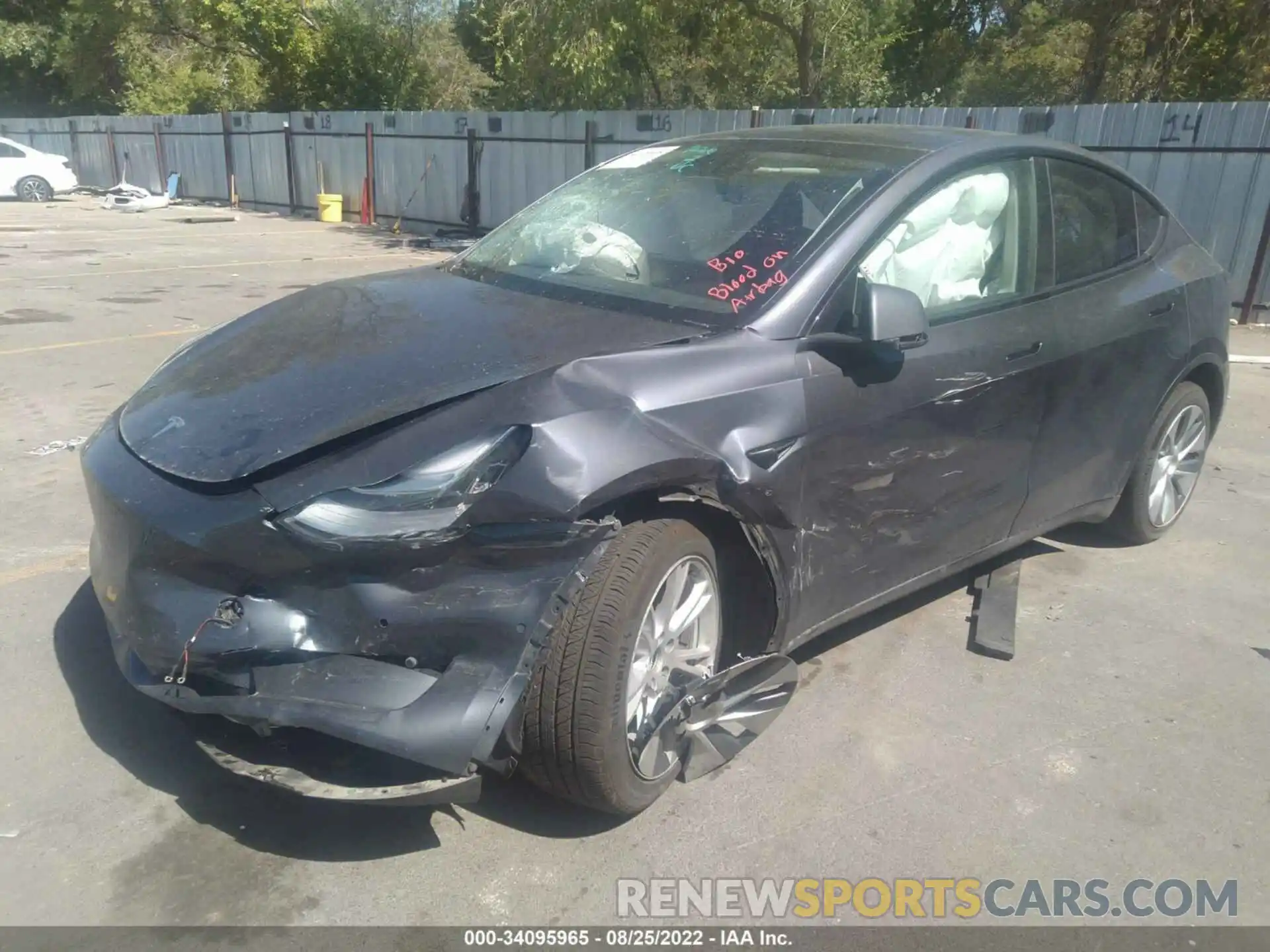 2 Photograph of a damaged car 7SAYGAEE1NF401237 TESLA MODEL Y 2022