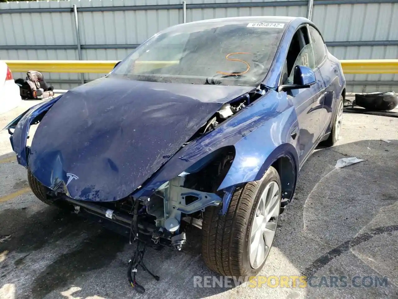 2 Фотография поврежденного автомобиля 7SAYGAEE1NF533219 TESLA MODEL Y 2022