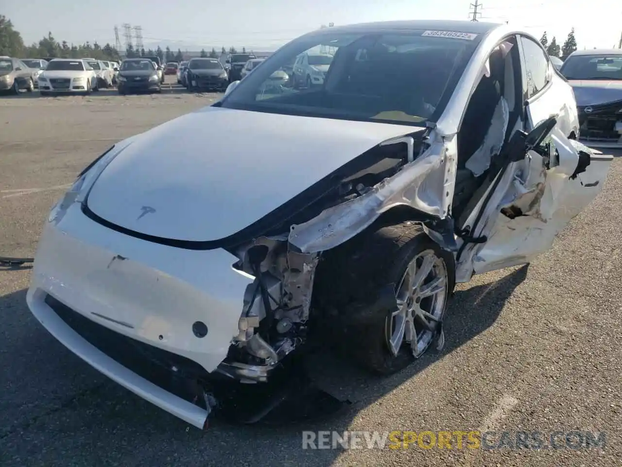 2 Photograph of a damaged car 7SAYGAEE3NF378897 TESLA MODEL Y 2022