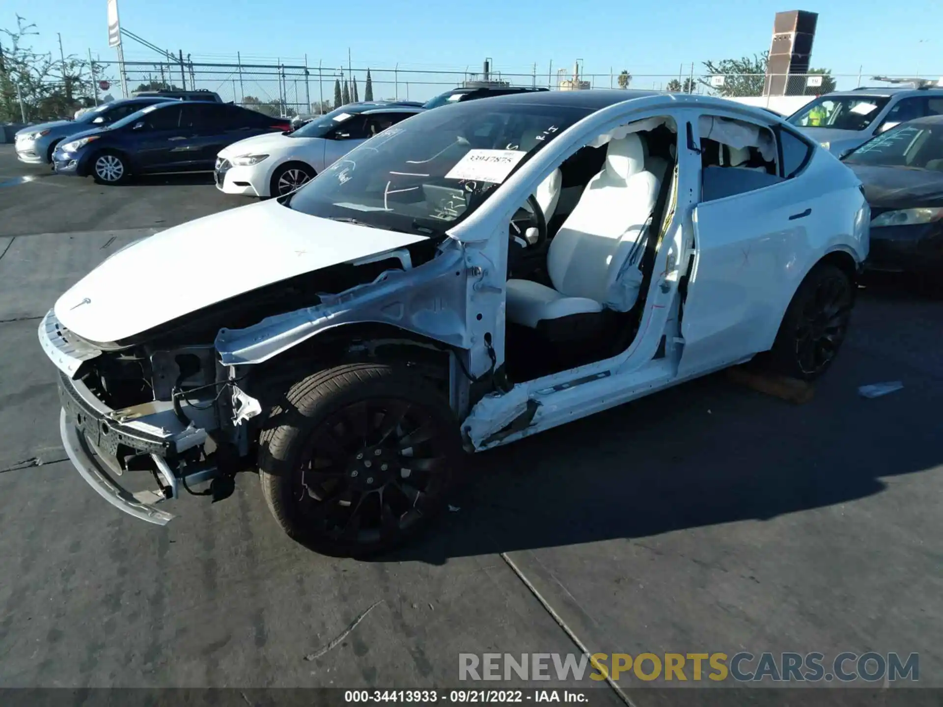 2 Photograph of a damaged car 7SAYGAEE4NF406898 TESLA MODEL Y 2022