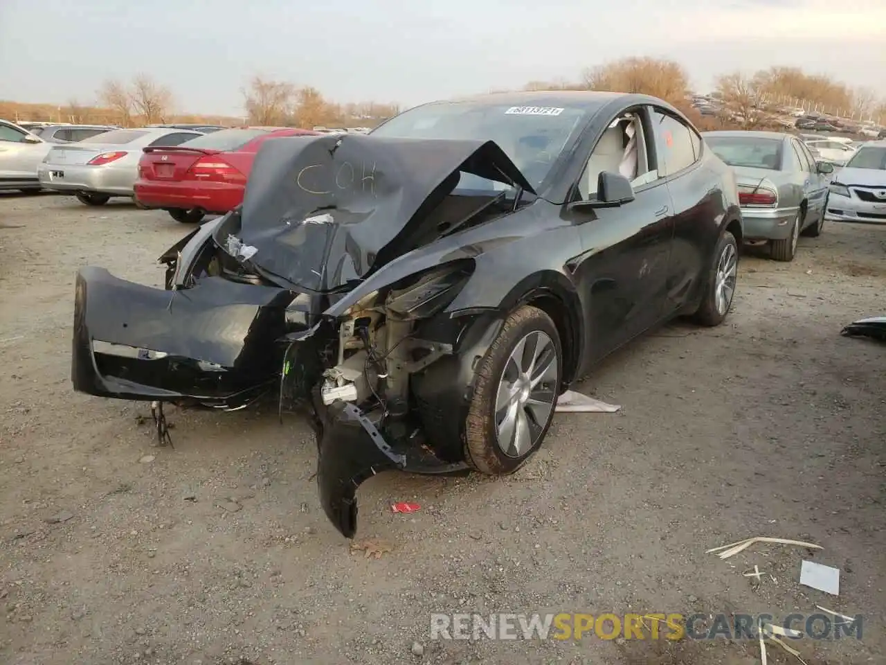 2 Photograph of a damaged car 7SAYGAEE5NF308737 TESLA MODEL Y 2022