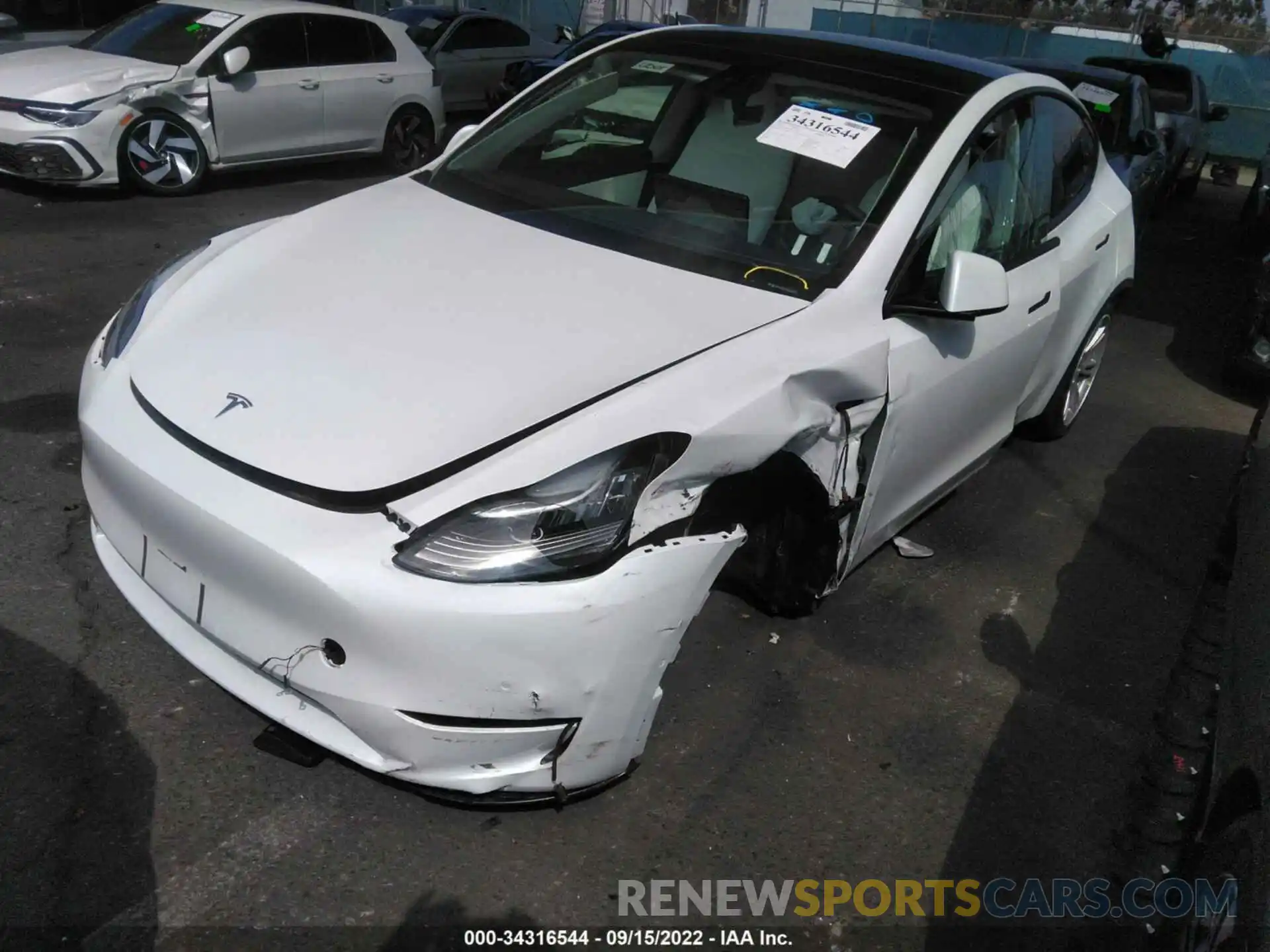 2 Photograph of a damaged car 7SAYGAEE6NF358692 TESLA MODEL Y 2022