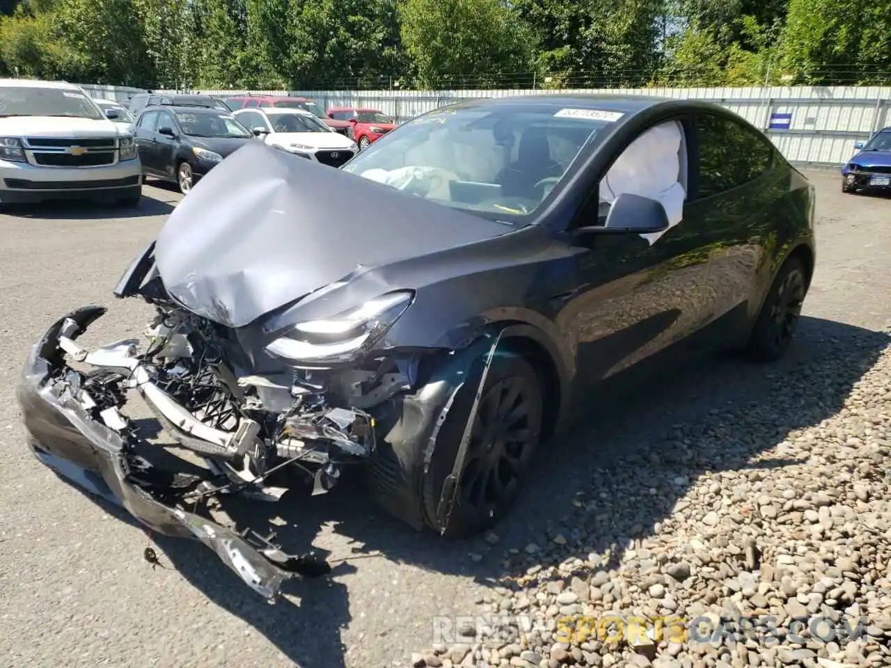 2 Photograph of a damaged car 7SAYGAEE7NF394147 TESLA MODEL Y 2022