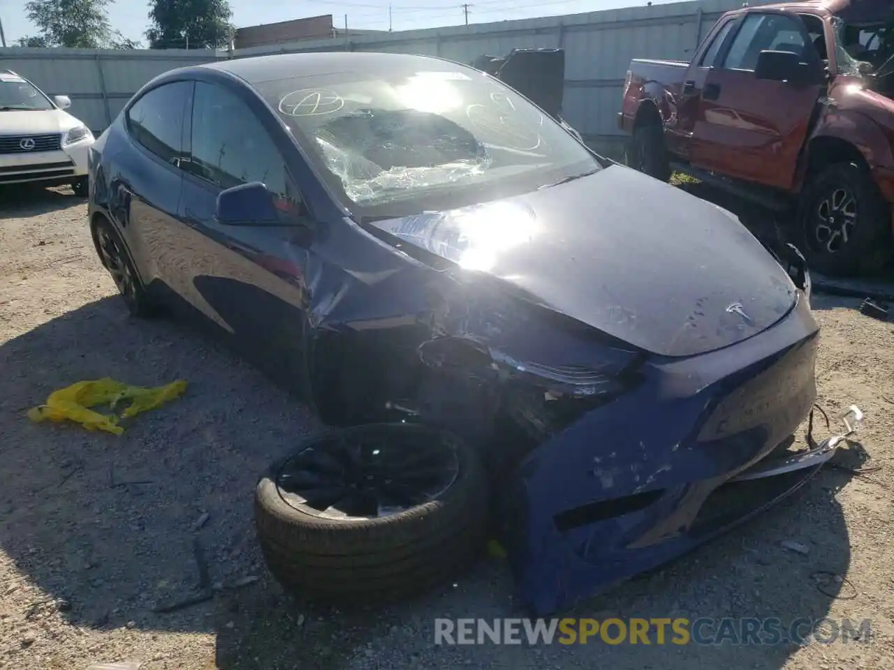 1 Photograph of a damaged car 7SAYGAEE7NF416857 TESLA MODEL Y 2022