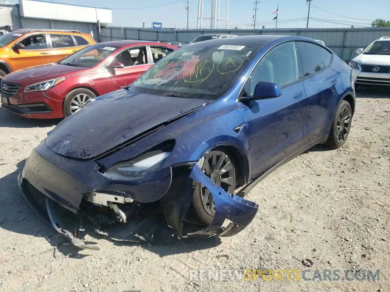 2 Photograph of a damaged car 7SAYGAEE7NF416857 TESLA MODEL Y 2022