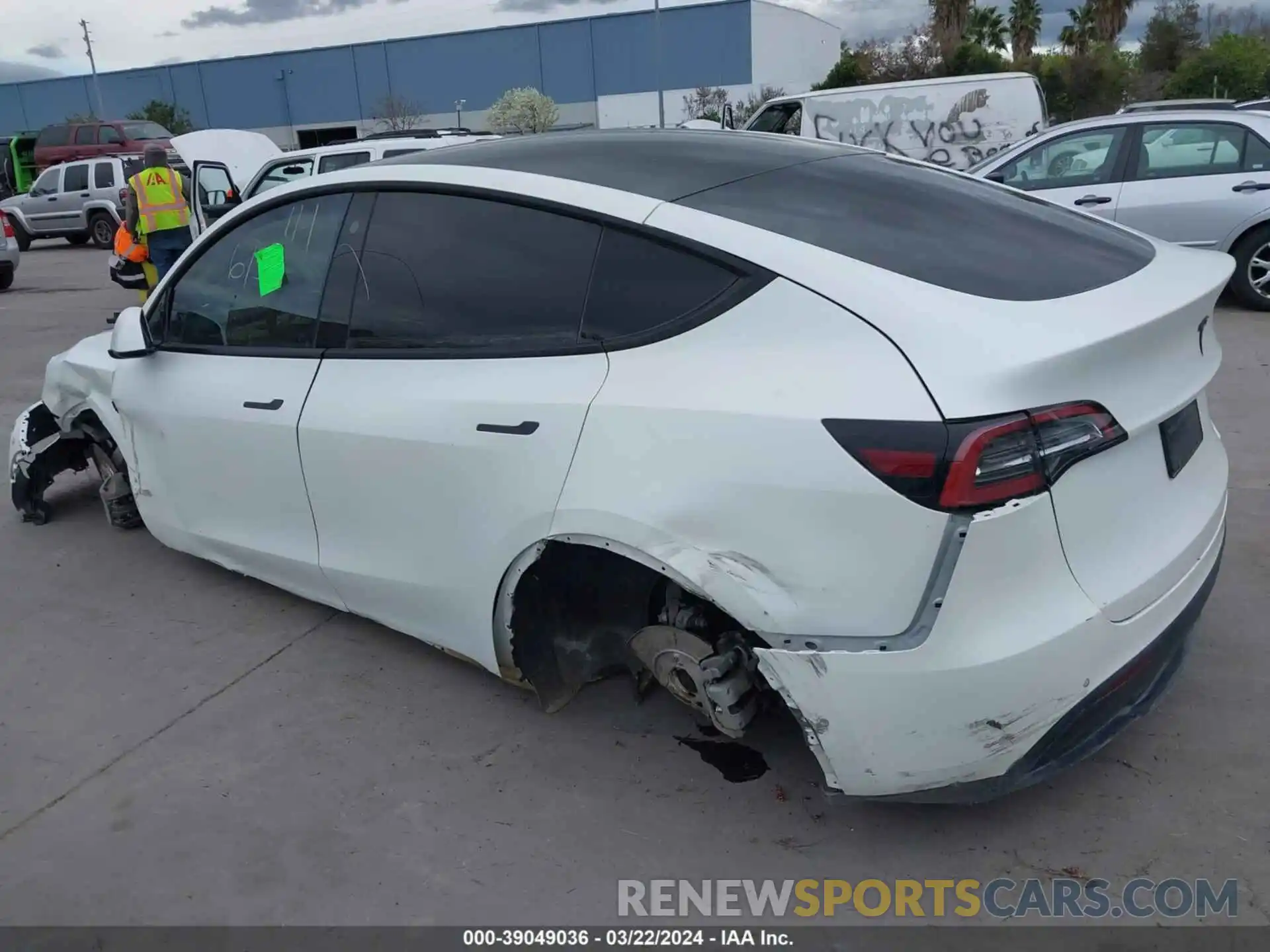 3 Photograph of a damaged car 7SAYGAEE8NF349556 TESLA MODEL Y 2022