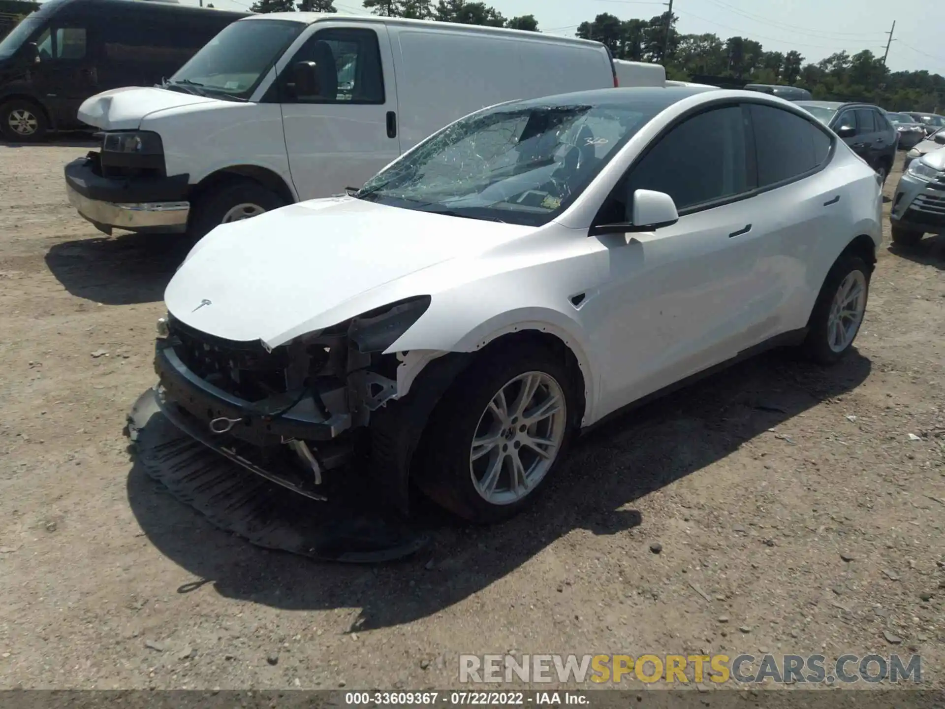 2 Photograph of a damaged car 7SAYGAEE8NF379429 TESLA MODEL Y 2022