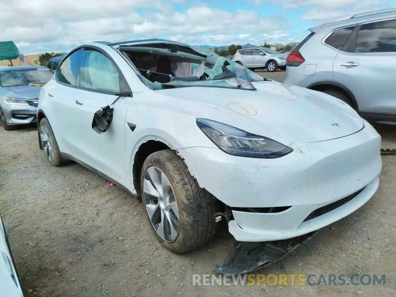 1 Photograph of a damaged car 7SAYGAEE9NF349694 TESLA MODEL Y 2022