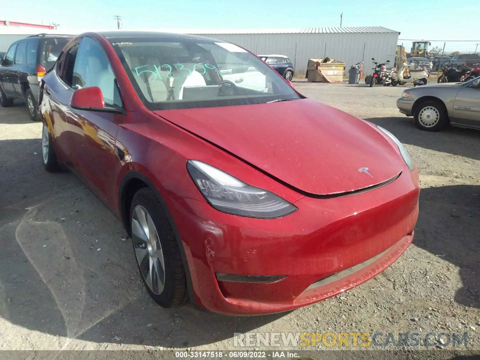 1 Photograph of a damaged car 7SAYGAEE9NF357732 TESLA MODEL Y 2022