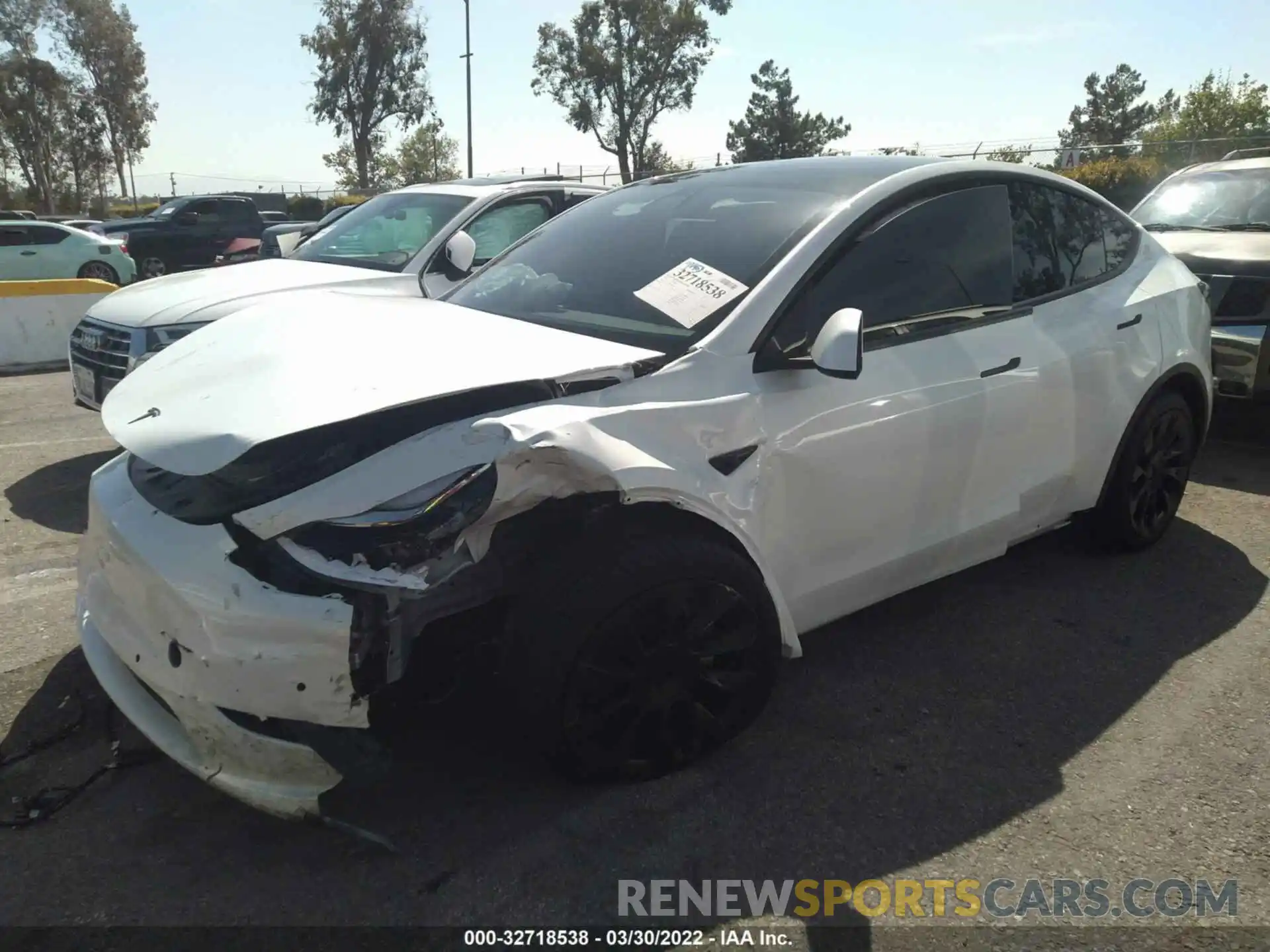 2 Photograph of a damaged car 7SAYGAEE9NF357827 TESLA MODEL Y 2022