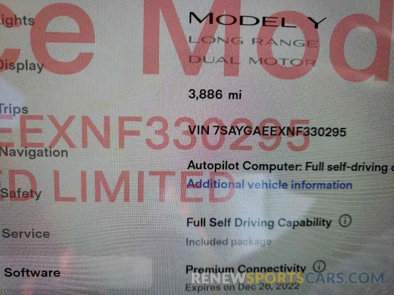 8 Photograph of a damaged car 7SAYGAEEXNF330295 TESLA MODEL Y 2022