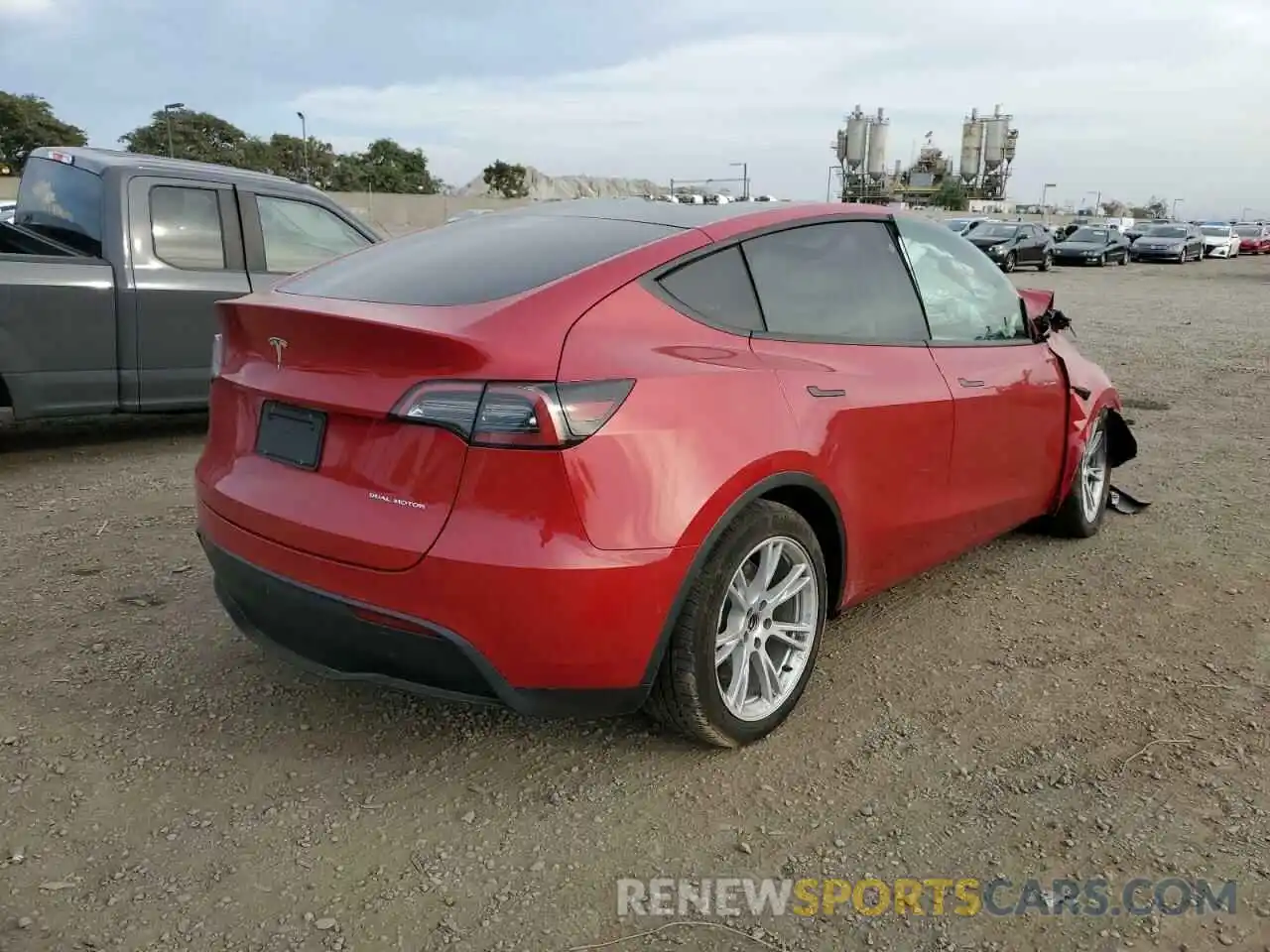 4 Фотография поврежденного автомобиля 7SAYGAEEXNF347033 TESLA MODEL Y 2022