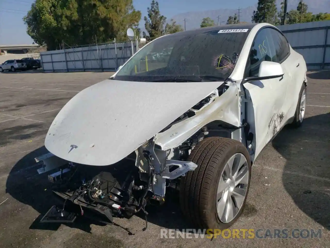 2 Photograph of a damaged car 7SAYGAEEXNF376533 TESLA MODEL Y 2022