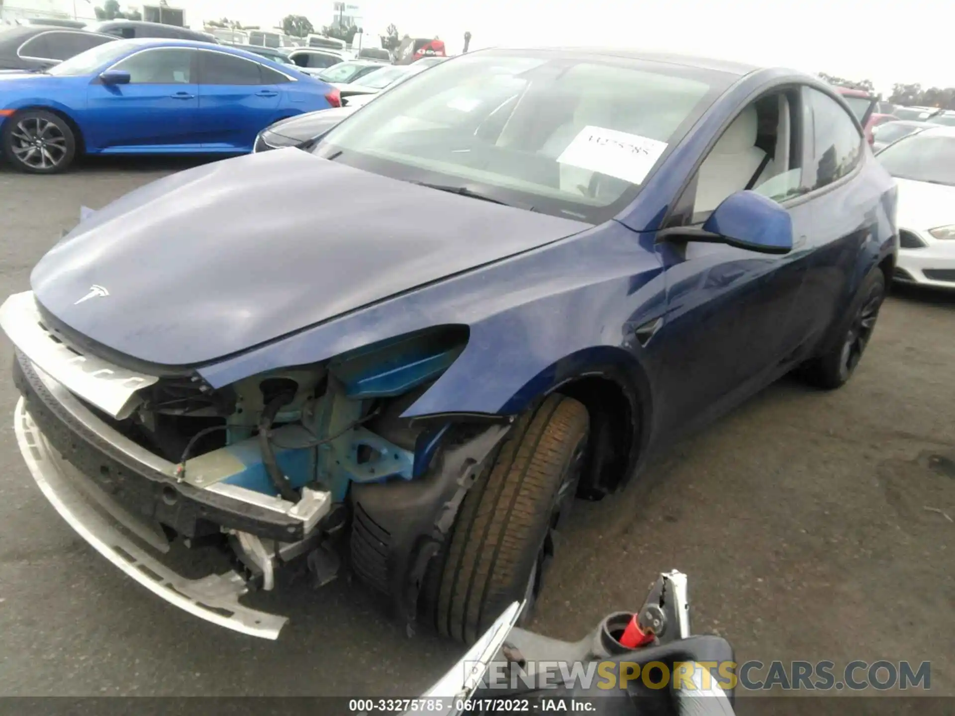 2 Photograph of a damaged car 7SAYGDEE0NF346586 TESLA MODEL Y 2022