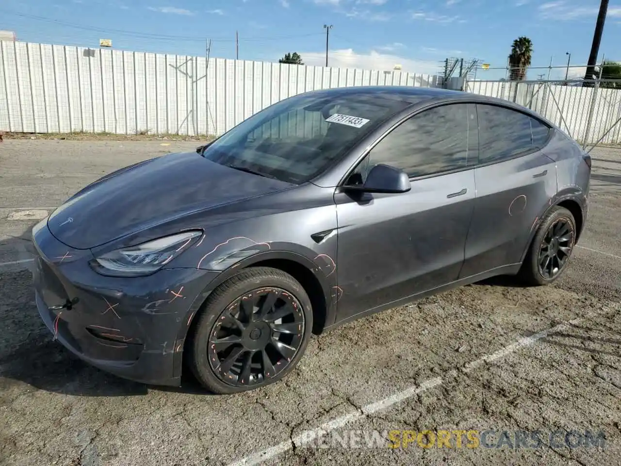 1 Photograph of a damaged car 7SAYGDEE0NF367048 TESLA MODEL Y 2022