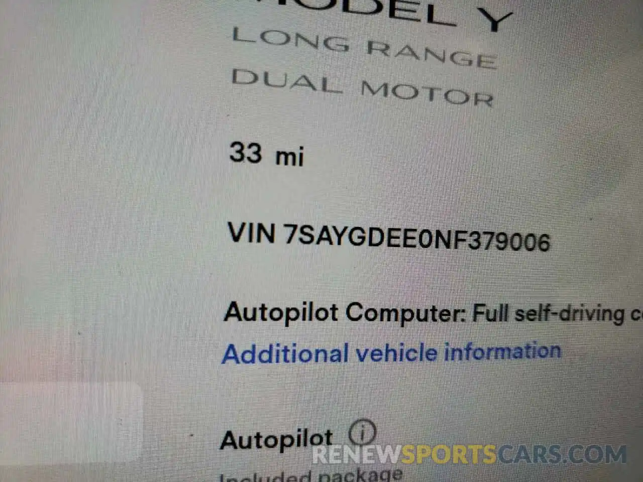 8 Фотография поврежденного автомобиля 7SAYGDEE0NF379006 TESLA MODEL Y 2022