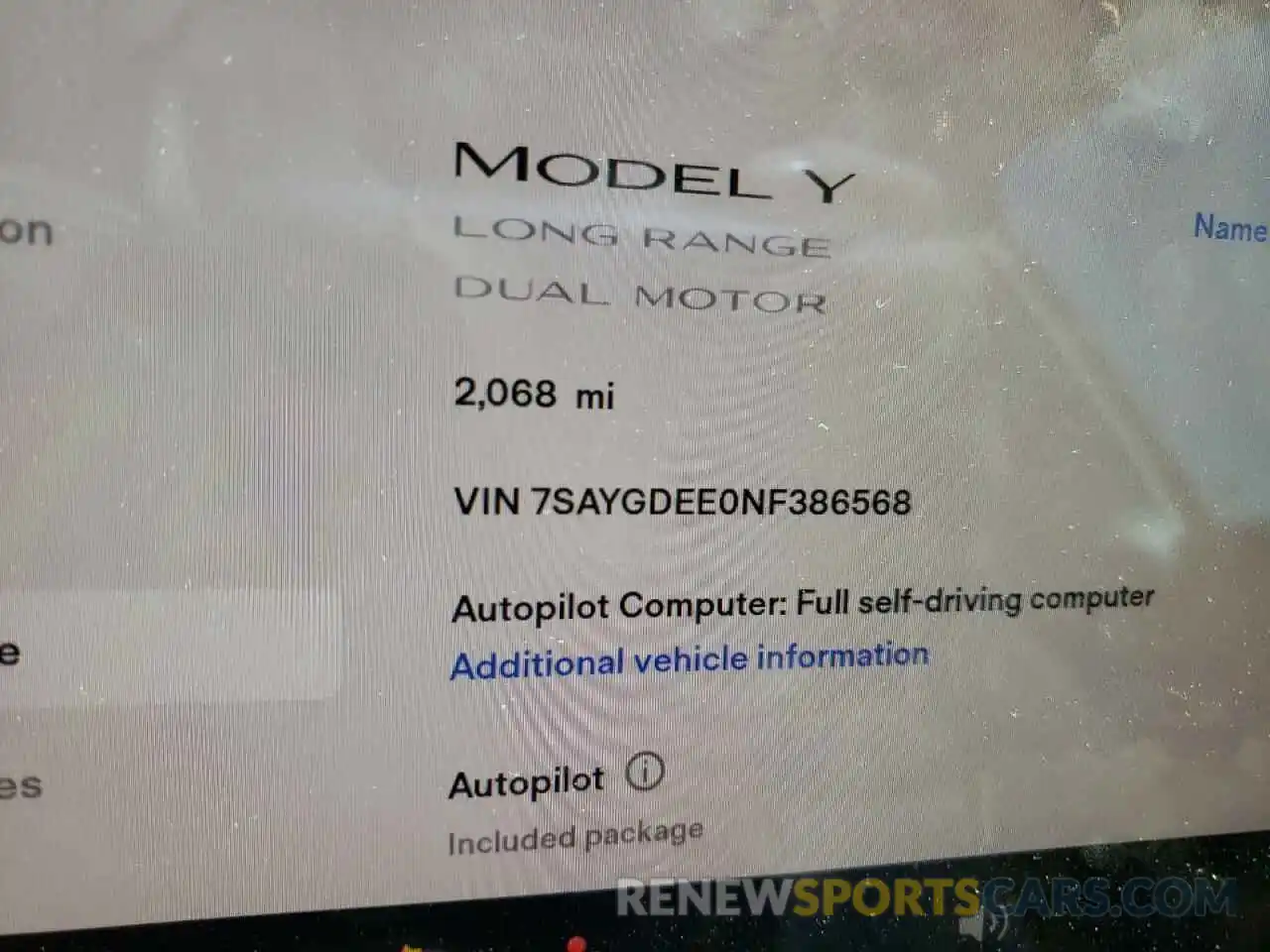 8 Фотография поврежденного автомобиля 7SAYGDEE0NF386568 TESLA MODEL Y 2022