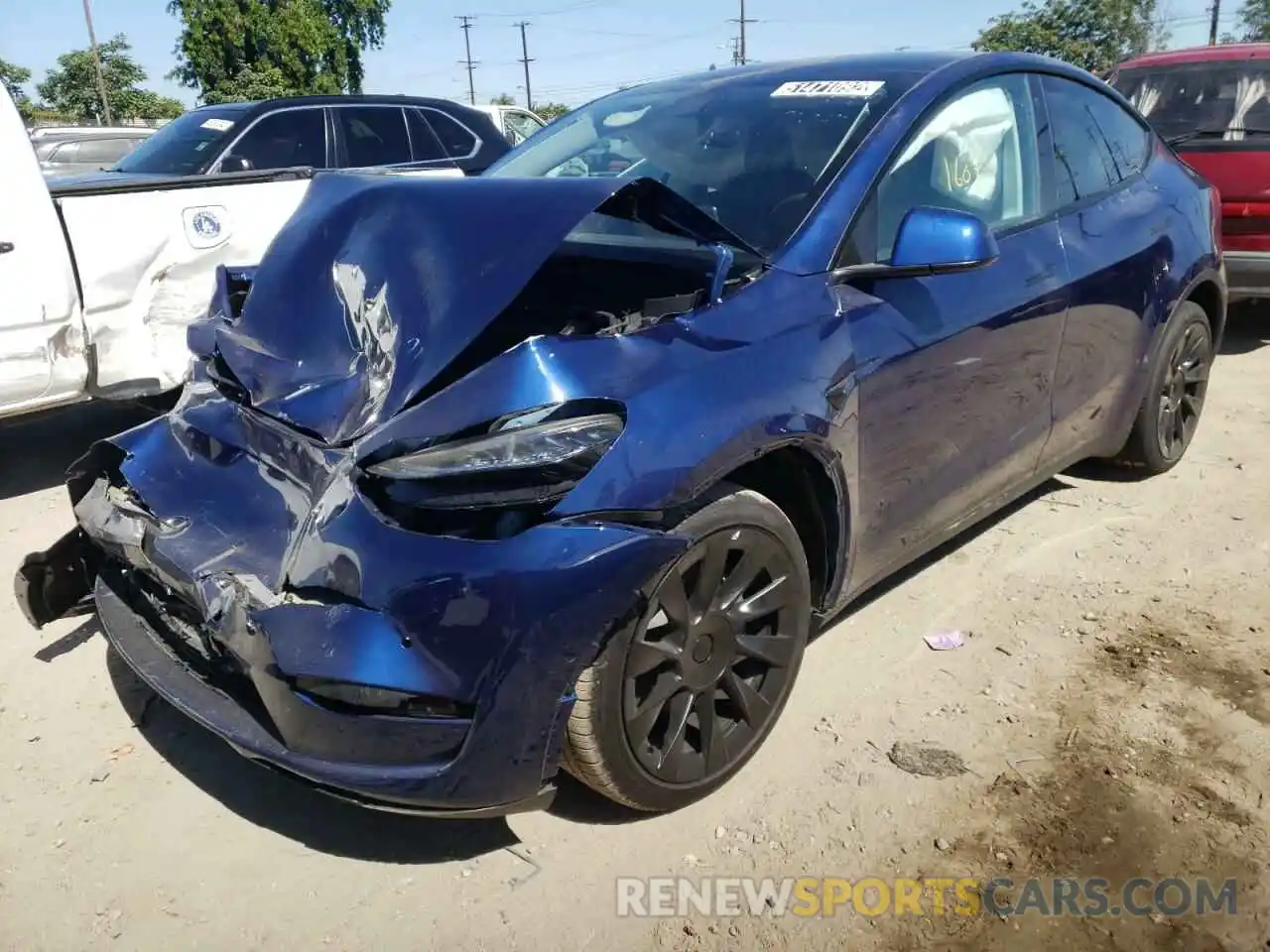 2 Photograph of a damaged car 7SAYGDEE0NF386604 TESLA MODEL Y 2022