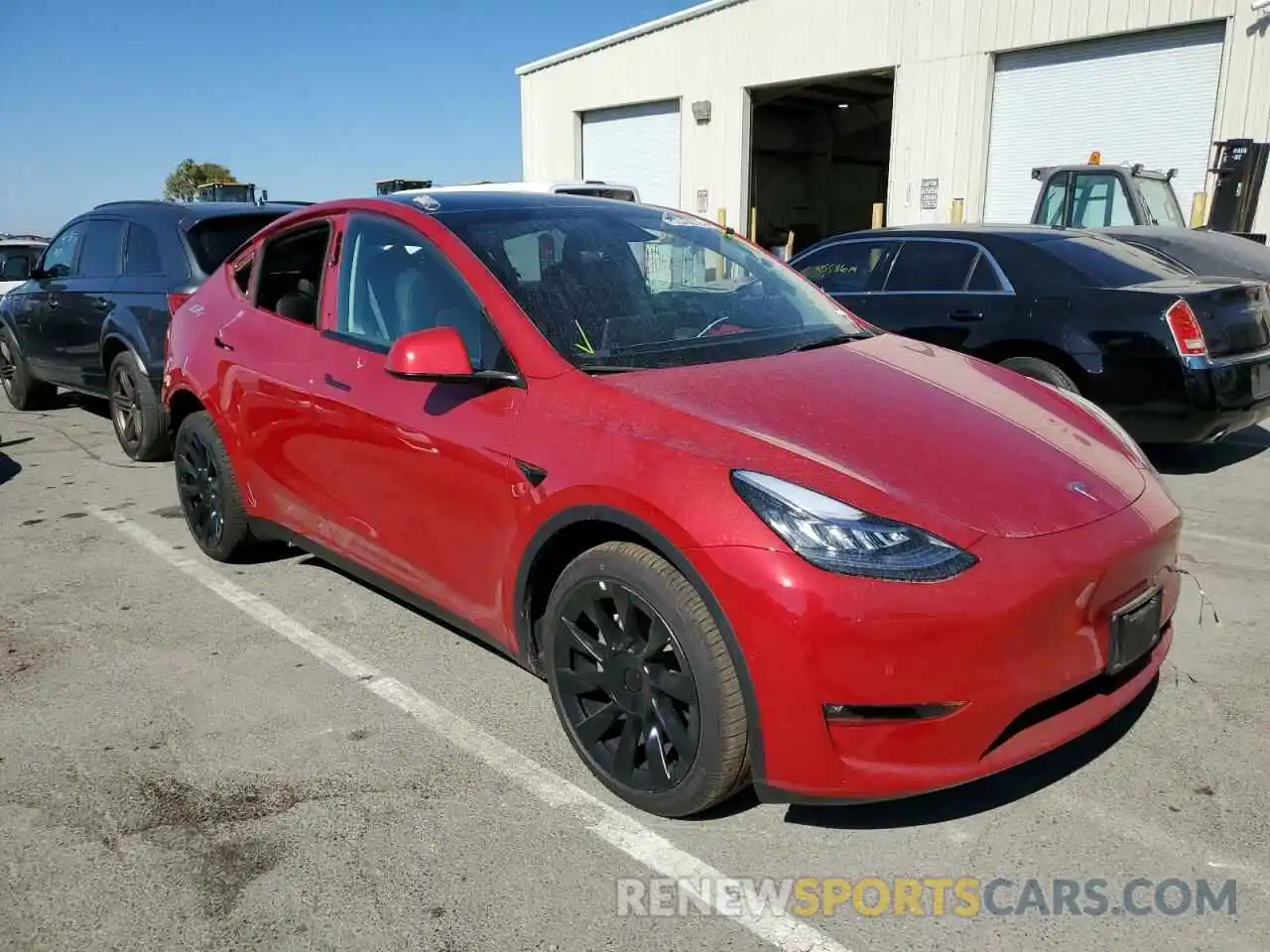 1 Photograph of a damaged car 7SAYGDEE0NF386926 TESLA MODEL Y 2022