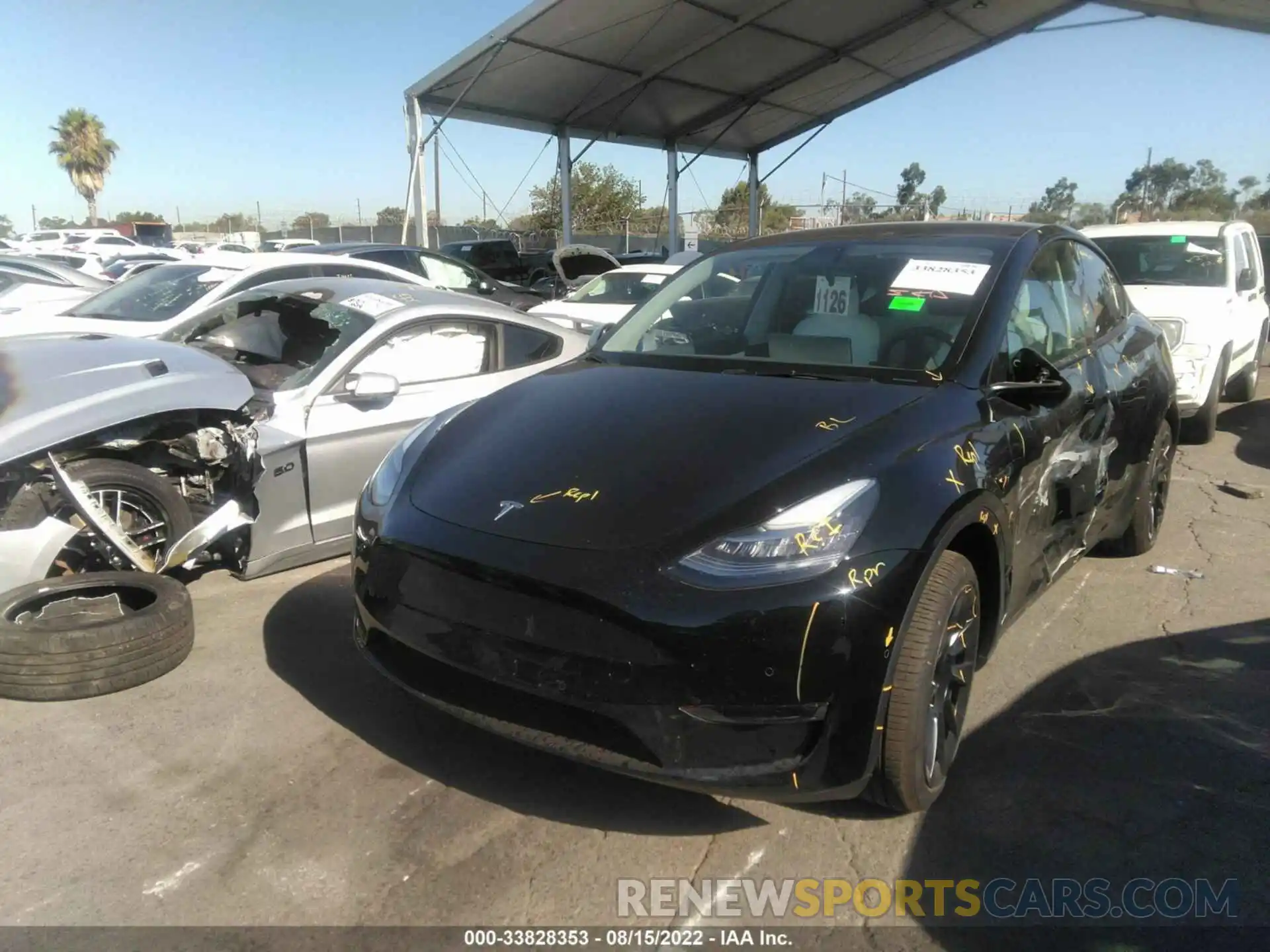 2 Photograph of a damaged car 7SAYGDEE0NF438409 TESLA MODEL Y 2022