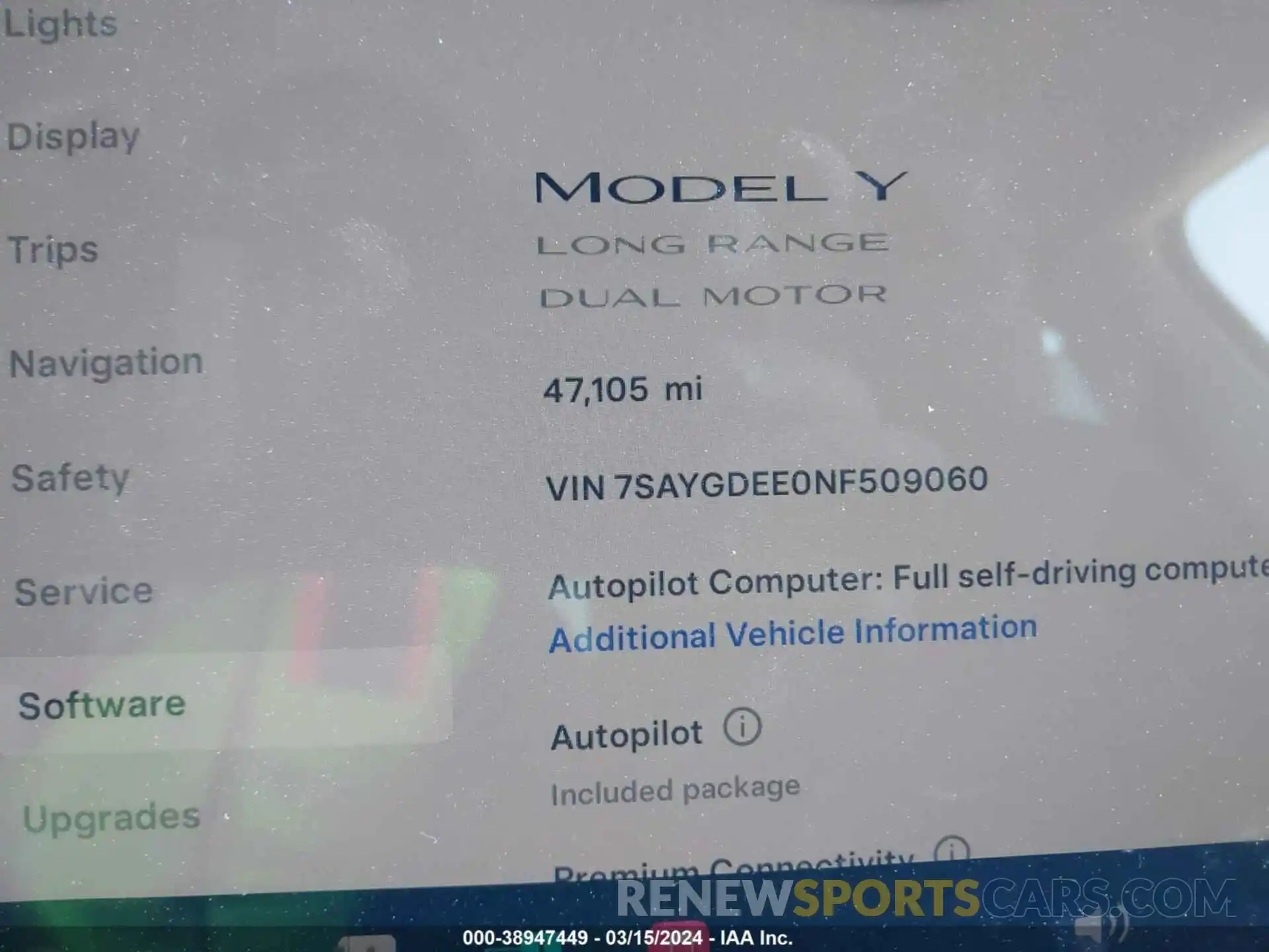 7 Фотография поврежденного автомобиля 7SAYGDEE0NF509060 TESLA MODEL Y 2022